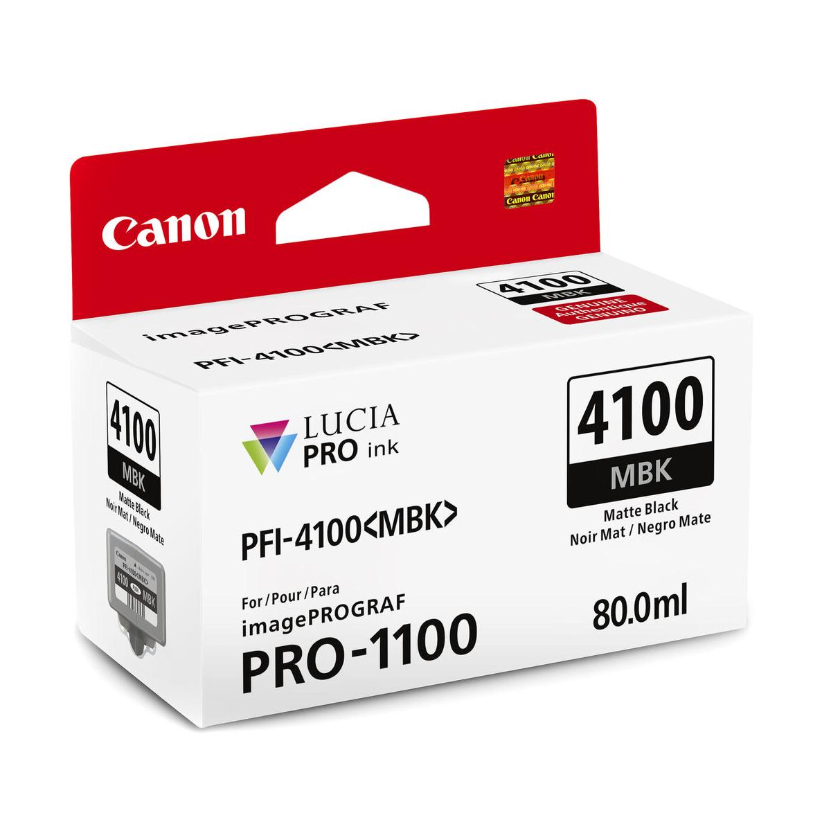Canon PFI 4100 Matte Black Pigment Ink Tank 80mL for PRO-100 PRO-1000 PRO-1100 Printers | High-Quality Photo Printing | Ideal for Professional Photographers & Fine Art Printing