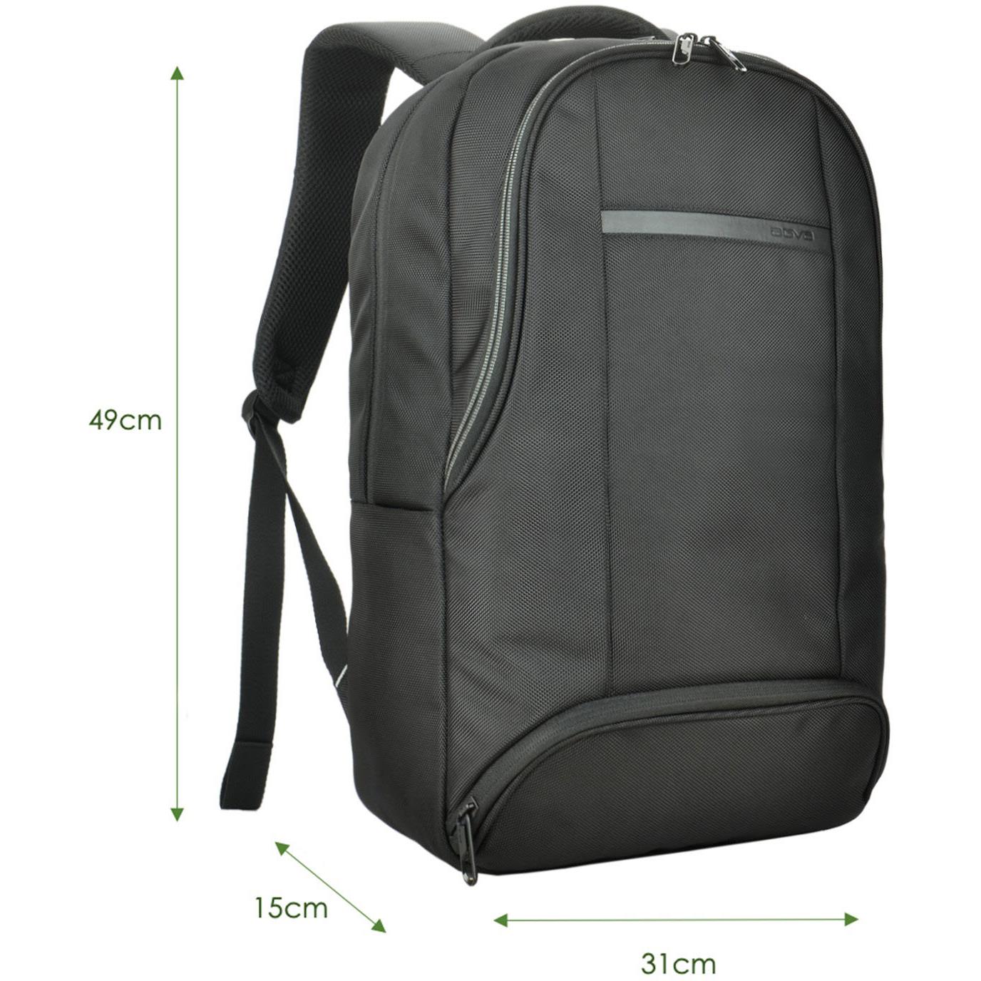 AGVA Traveller 22L 15.6 Inch Laptop Backpack for Men & Women - Lightweight Water-Resistant Business Travel Backpack with USB Charging Port (Black) - Perfect for Commuting, College, Airplane & Office Use
