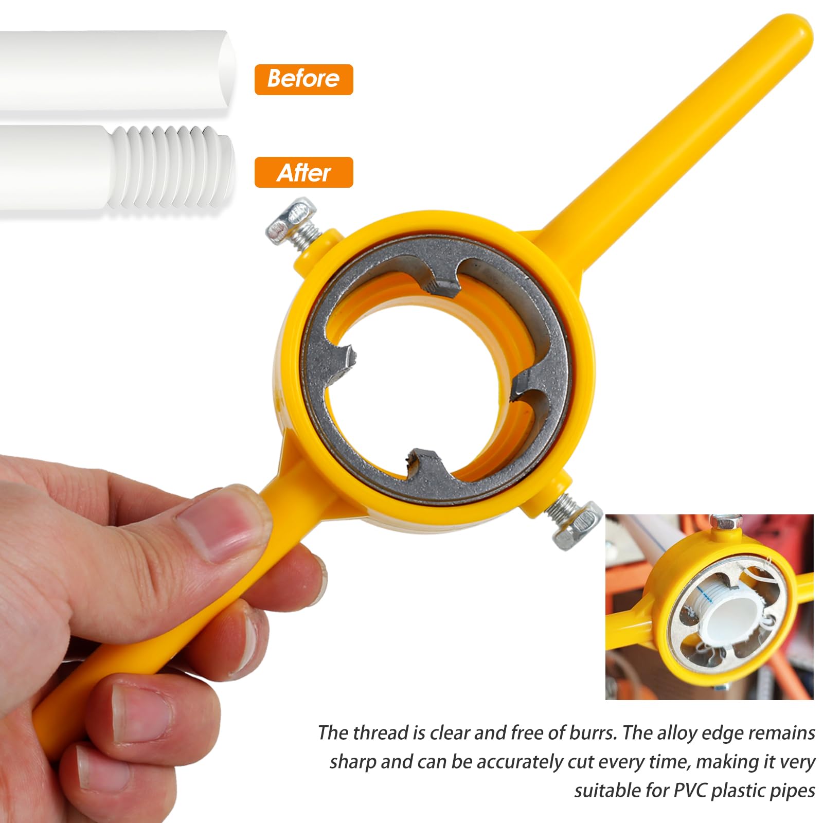 6Pcs PVC Pipe Threader Kit - 1/2