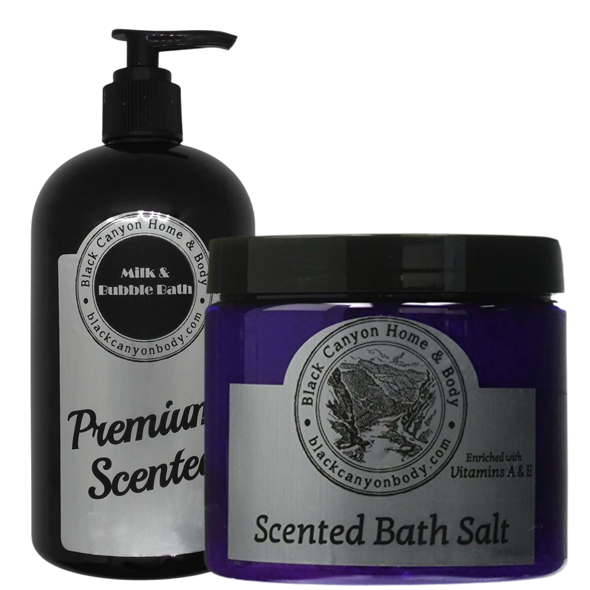Black Canyon Butterscotch Cookie Dough Scented Milk & Bubble Bath with Sea Salt Bath Soak Set - Relaxing Spa Gift for Women, Self Care & Stress Relief at Home