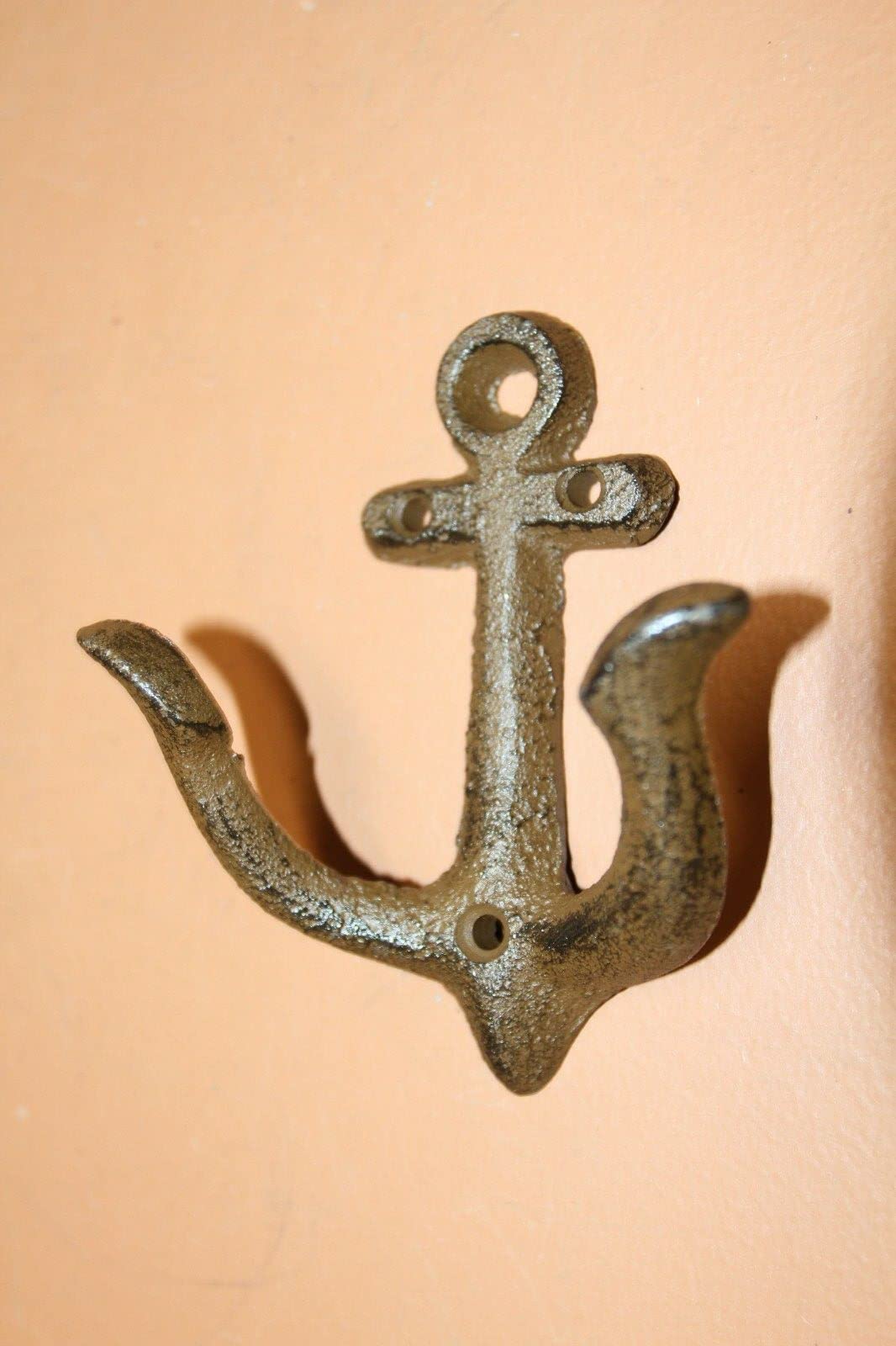 XL Maritime Theme Solid Cast Iron Anchor Wall Decor - Nautical Bar & Home Wall Hanging for Beach House, Man Cave or Coastal Living Room Decor