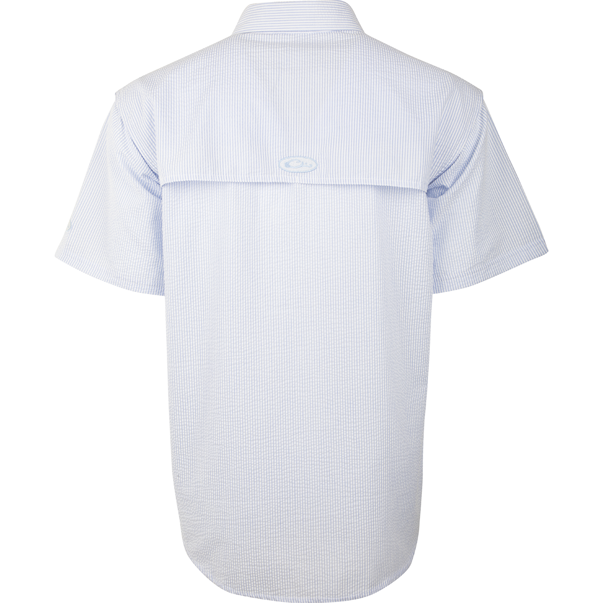 Seersucker Wingshooter's Shirt Short Sleeve - Lightweight & Breathable Blue Casual Shirt for Men | Perfect for Summer Outdoor Activities, Hunting & Country Club Wear
