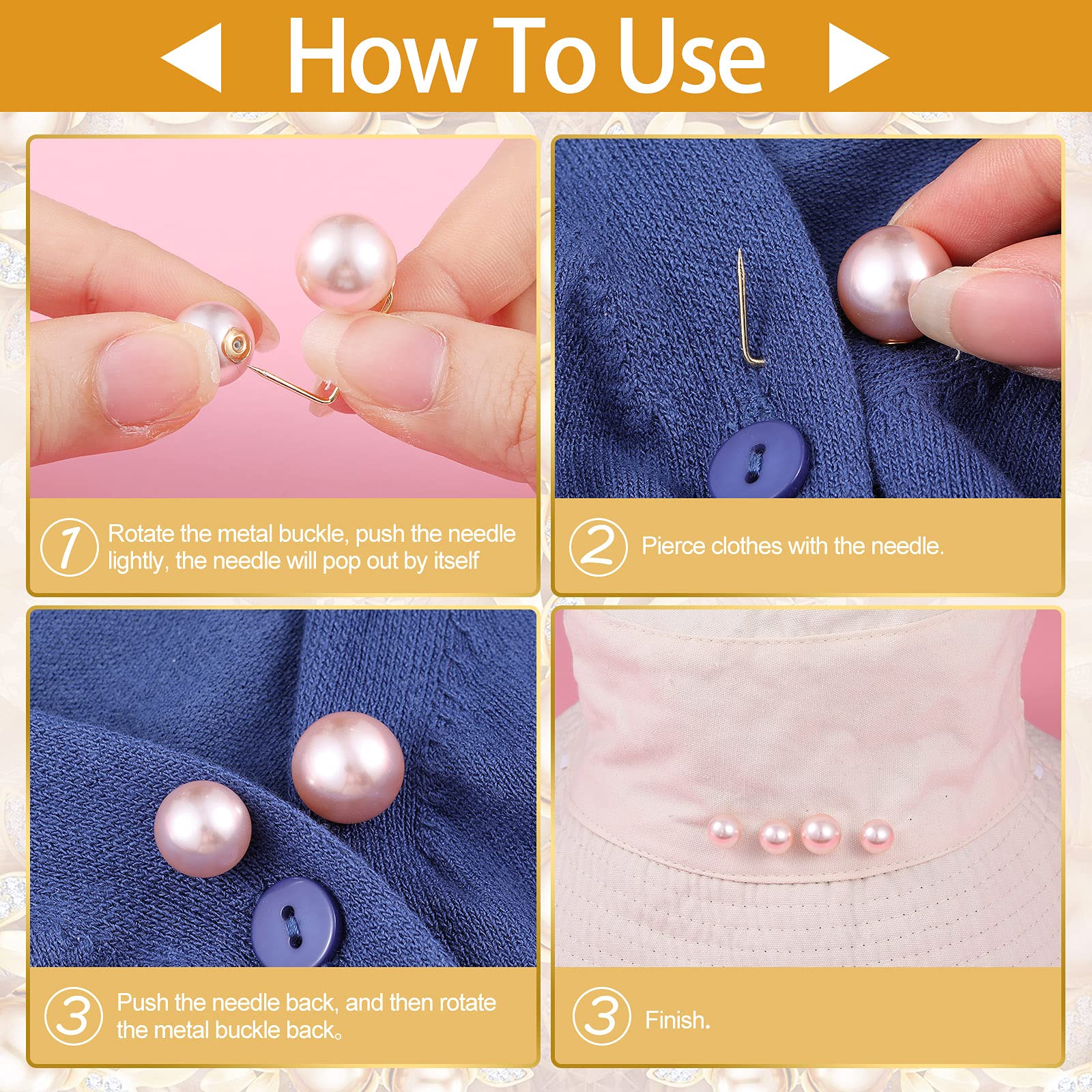 WILLBOND 6-Pack Elegant Artificial Pearl Brooch Pins - Anti-Exposure Neckline Safety Pins for Women, Sweater & Shawl Clips - Perfect for Weddings, Parties & Formal Events (2 Stylish Designs)