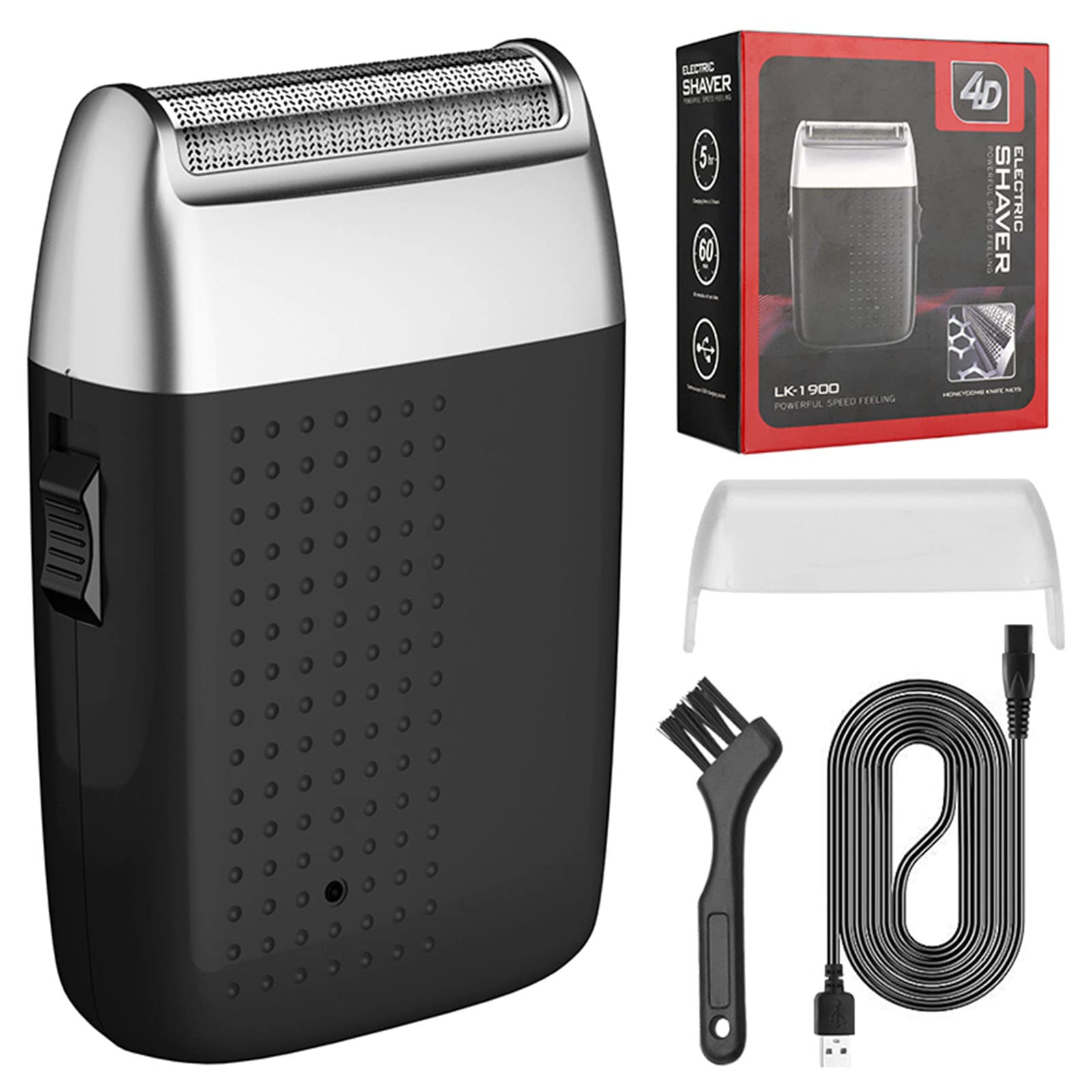 Rechargeable Electric Hair Shaver for Men - Cordless Beard Trimmer & Head Shaver with Precision Blades - Perfect for Home Grooming, Travel & Barber Shops