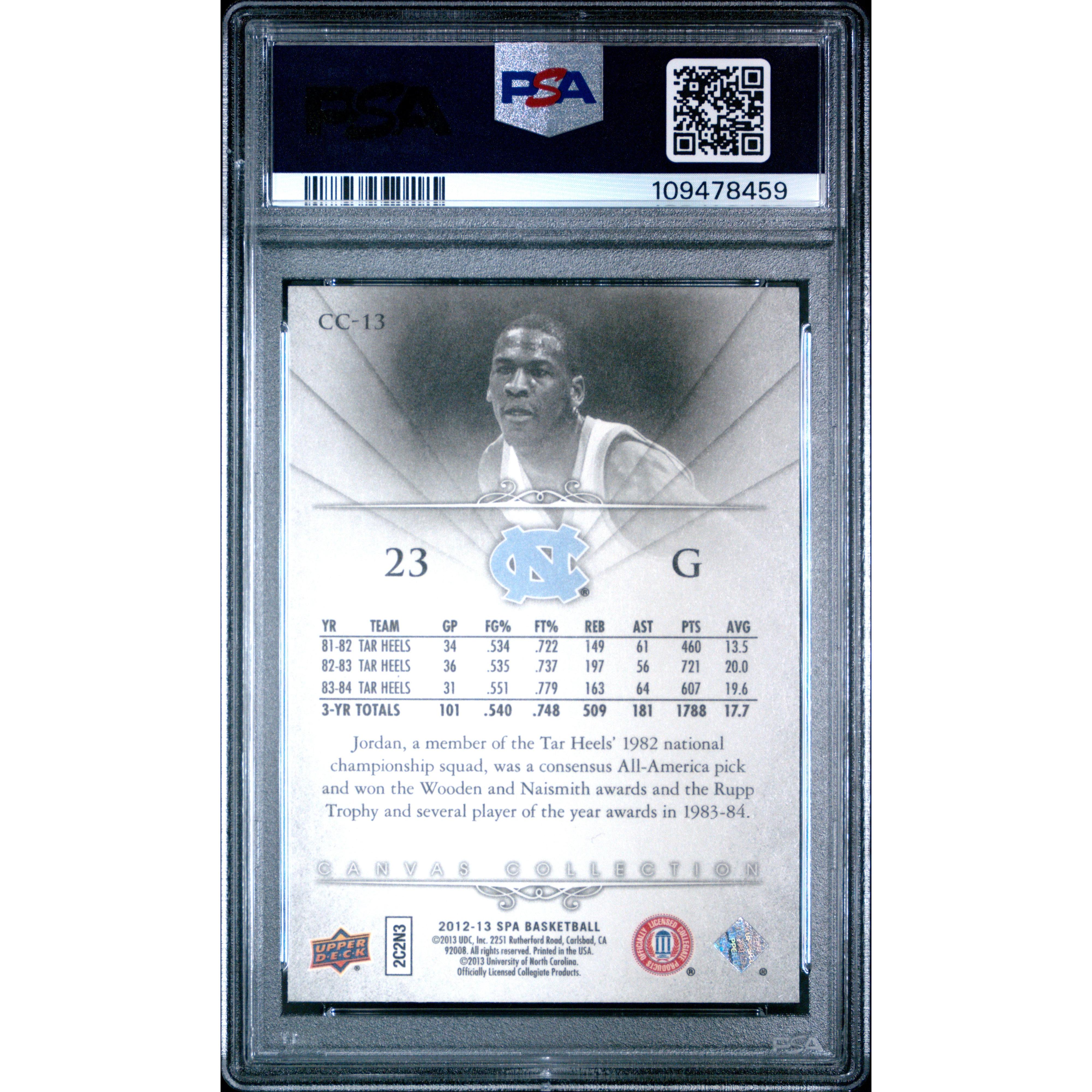 2012 SP Authentic Michael Jordan Canvas Collection CC 13 PSA 10 Graded Basketball Card - Rare Collectible for Sports Memorabilia & Investment - Perfect for Display, Gifting, and Card Collectors