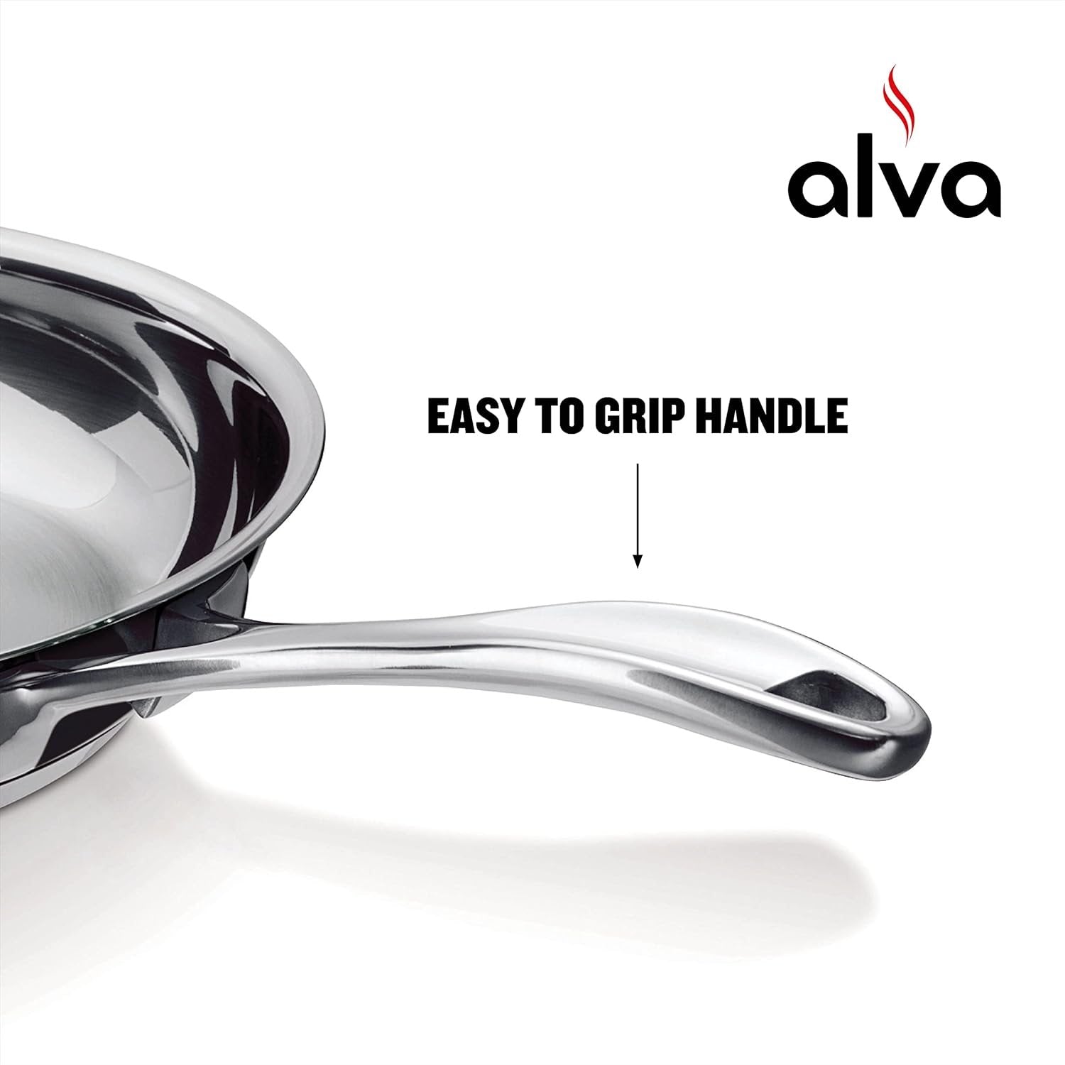 Alva Chef 11-inch Stainless Steel Frying Pan Skillet - Oven & Dishwasher Safe Nonstick Cookware - Perfect for Sautéing, Frying & Baking at Home