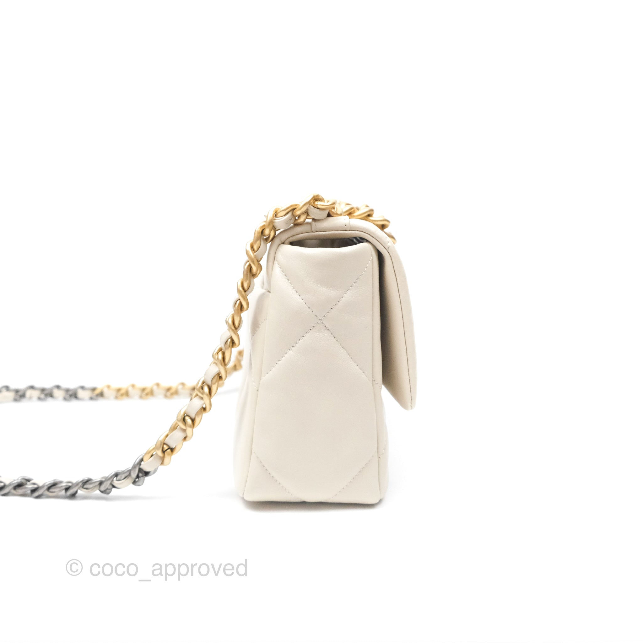 Chanel 19 Small Handbag in Ivory with Mixed Hardware - Luxury Designer Crossbody Bag for Women, Perfect for Date Night & Special Occasions