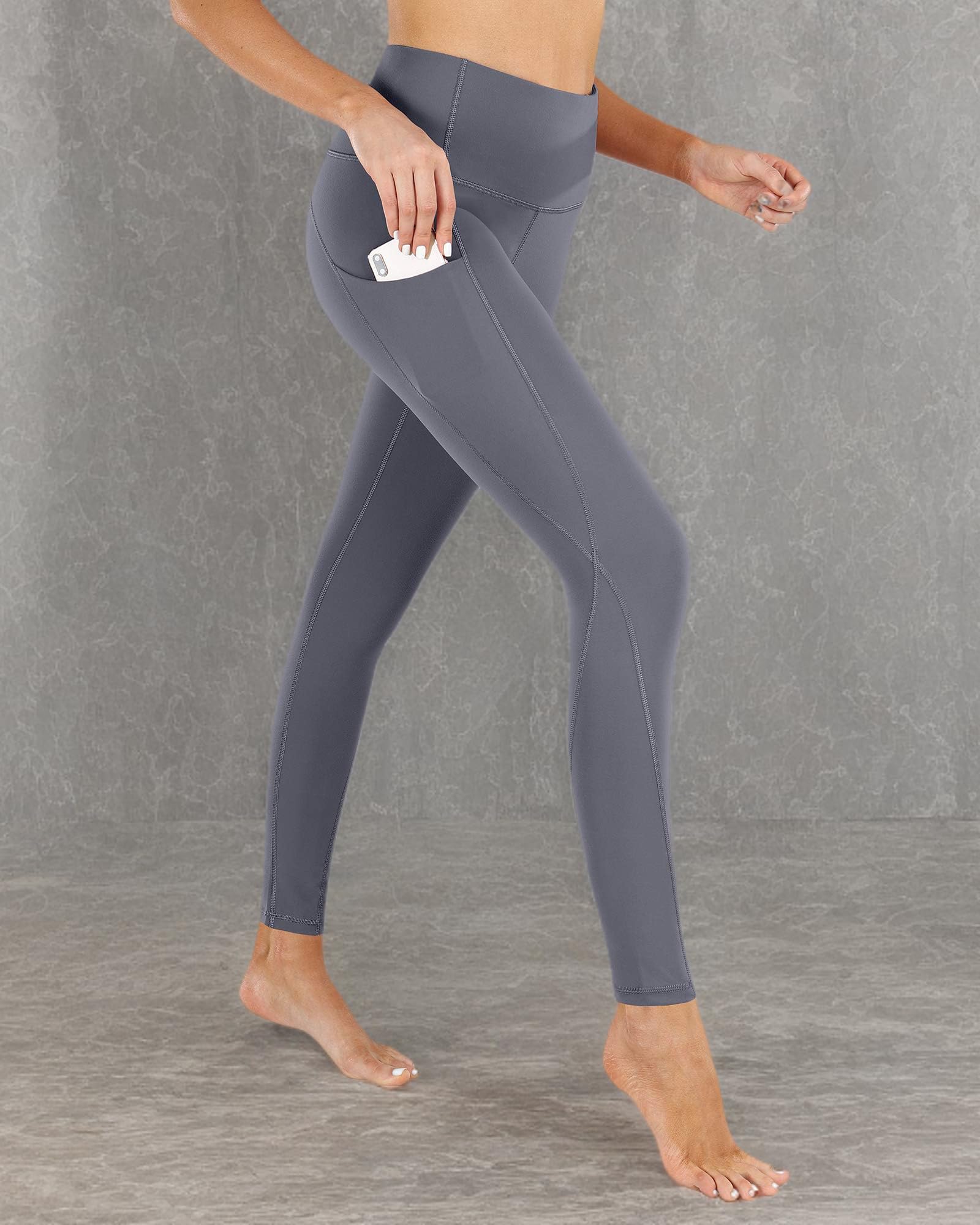 PHISOCKAT High Waist Yoga Pants for Women with Pockets - Tummy Control Workout Leggings - Comfortable Gym & Running Pants for Yoga, Fitness & Everyday Wear