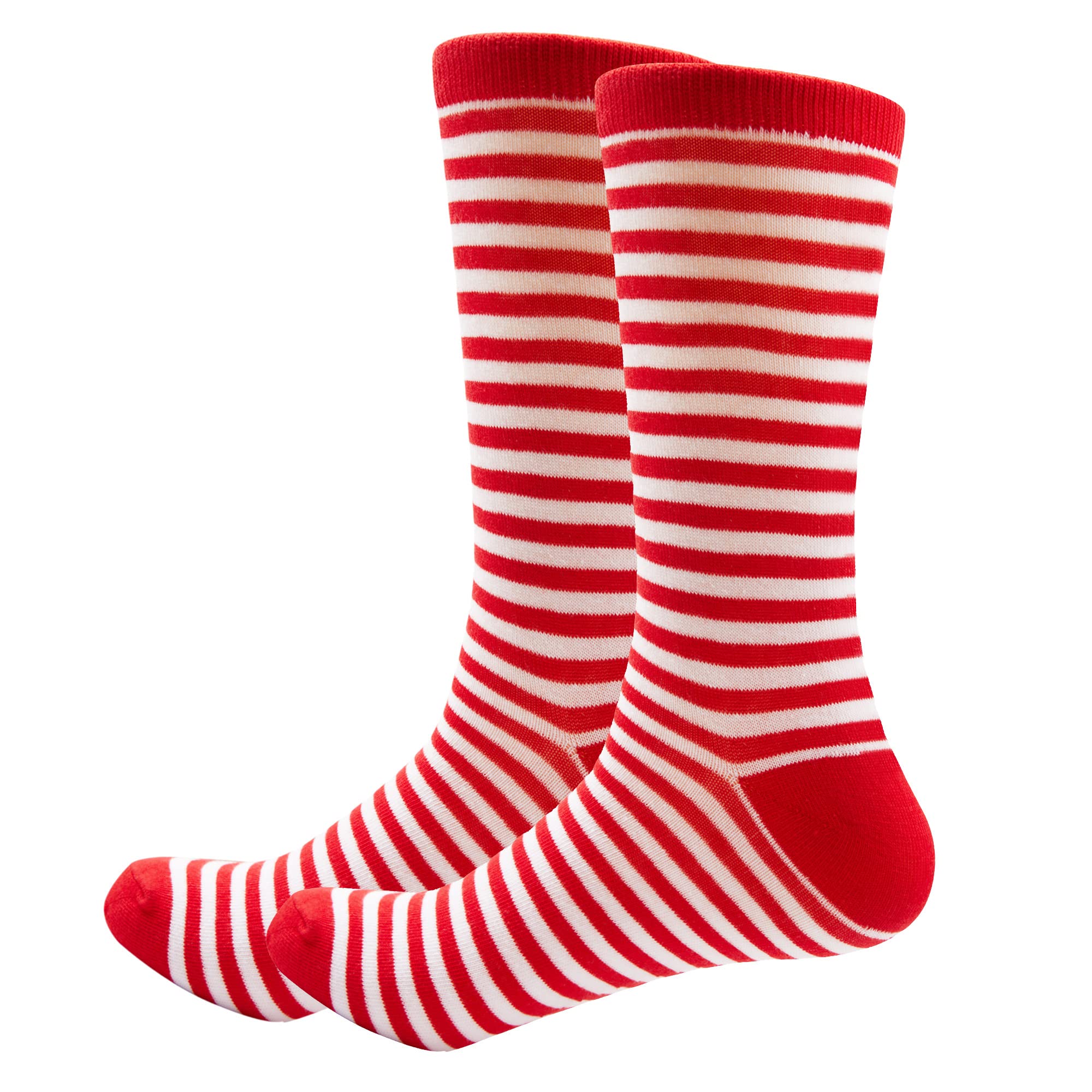 Jacob Alexander Men's Candy Cane Red & White Striped Socks - Christmas Holiday Gift, Casual Wear & Office Fashion Accessories