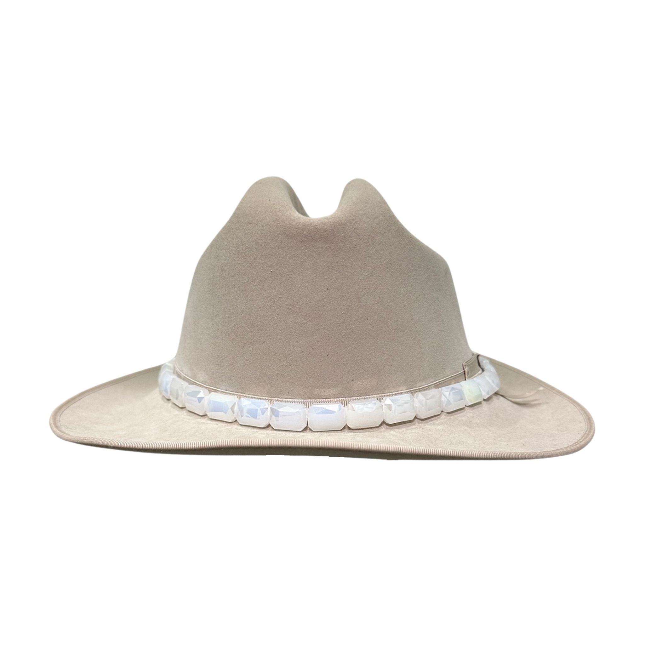 Snow Faceted Bead Hat Band - Western Cowboy Hat Accessory for Women & Men - Perfect for Rodeo, Country Music Festivals & Outdoor Adventures