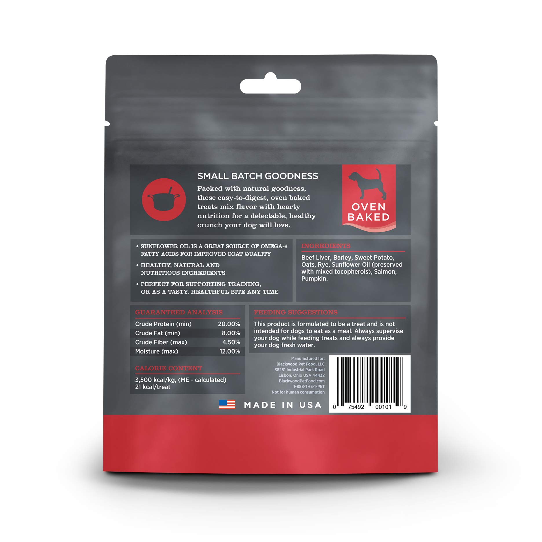 Premium Blackwood Oven Baked Dog Treats - Beef Liver & Salmon Flavor, 8oz Resealable Pouch | All-Natural Training Rewards for Puppies, Adults & Senior Dogs | Perfect for Obedience Training, Behavior Rewards & Outdoor Adventures