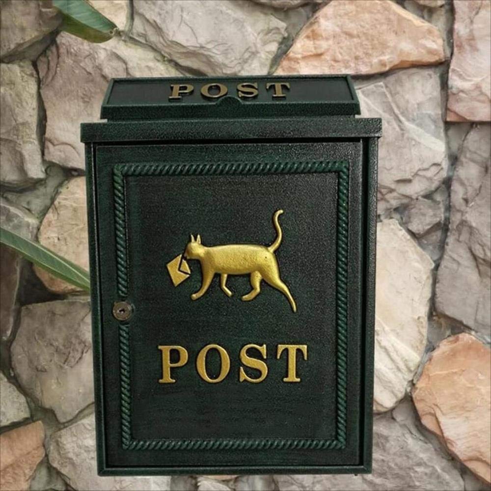 Wall Mounted Residential Mailbox - Durable Exterior Newspaper Box & Postbox for Villa (Green) - Perfect for Home, Garden & Outdoor Mail Delivery