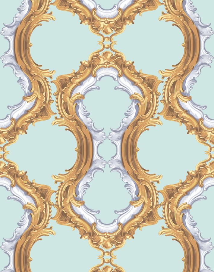 Louie Whoey Seafoam Wallpaper by Wallshoppe - Premium Peel & Stick Removable Wallpaper for Bedroom, Nursery & Home Decor