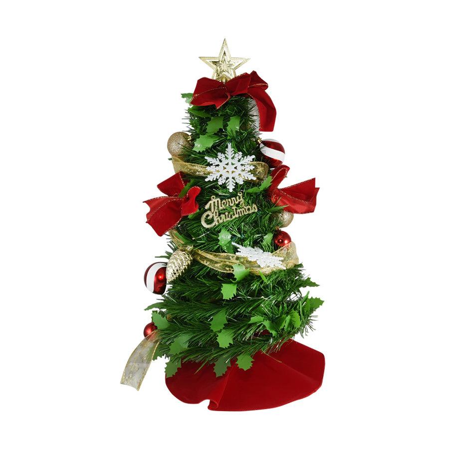 YOU & I LED Christmas Tree Red 60cm (800g) - Battery Operated Decorative Holiday Tree for Home, Office, and Party Decorations
