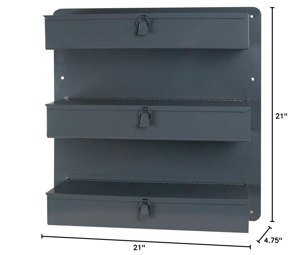 Durham 806-95 Gray Steel 3 Row Door Tray for Trucks & Vans - 21