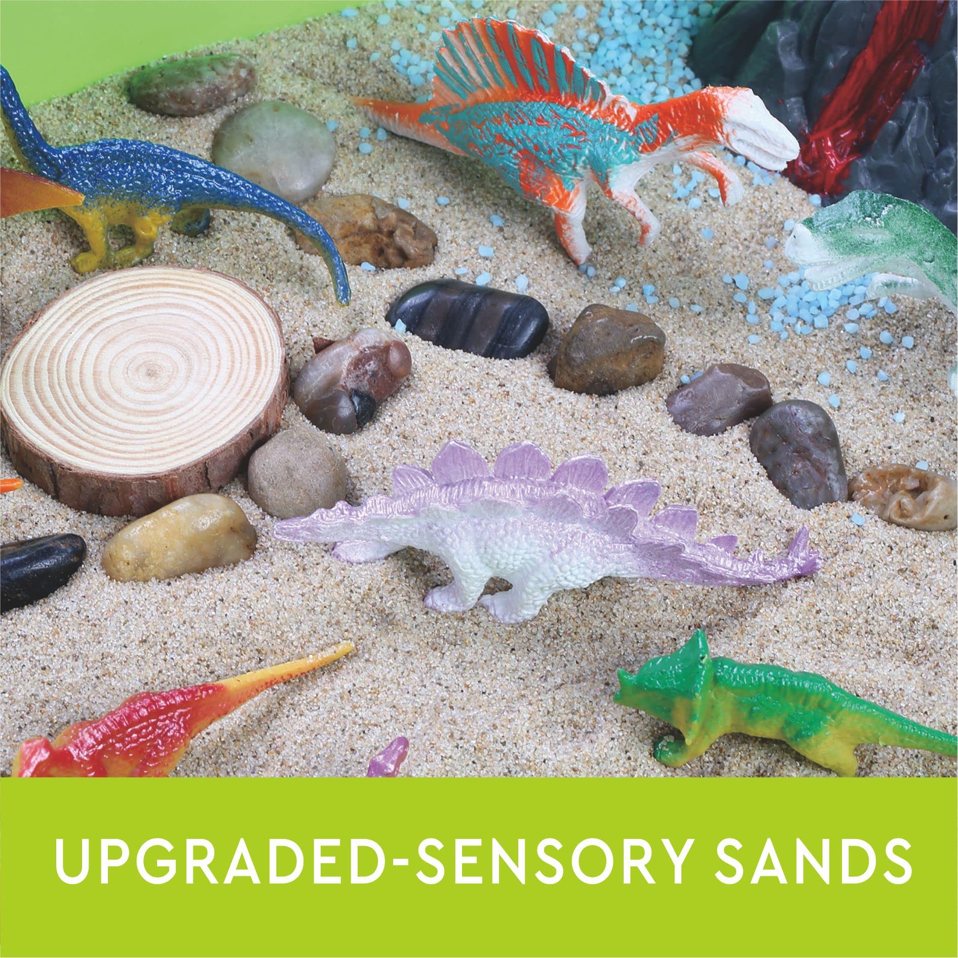 Dinosaur Sensory Bin Toys for Toddlers - Glow in The Dark Dino Playset with Easy Storage | Sensory Play for Boys & Girls | Perfect for Preschool Learning & Birthday Gifts