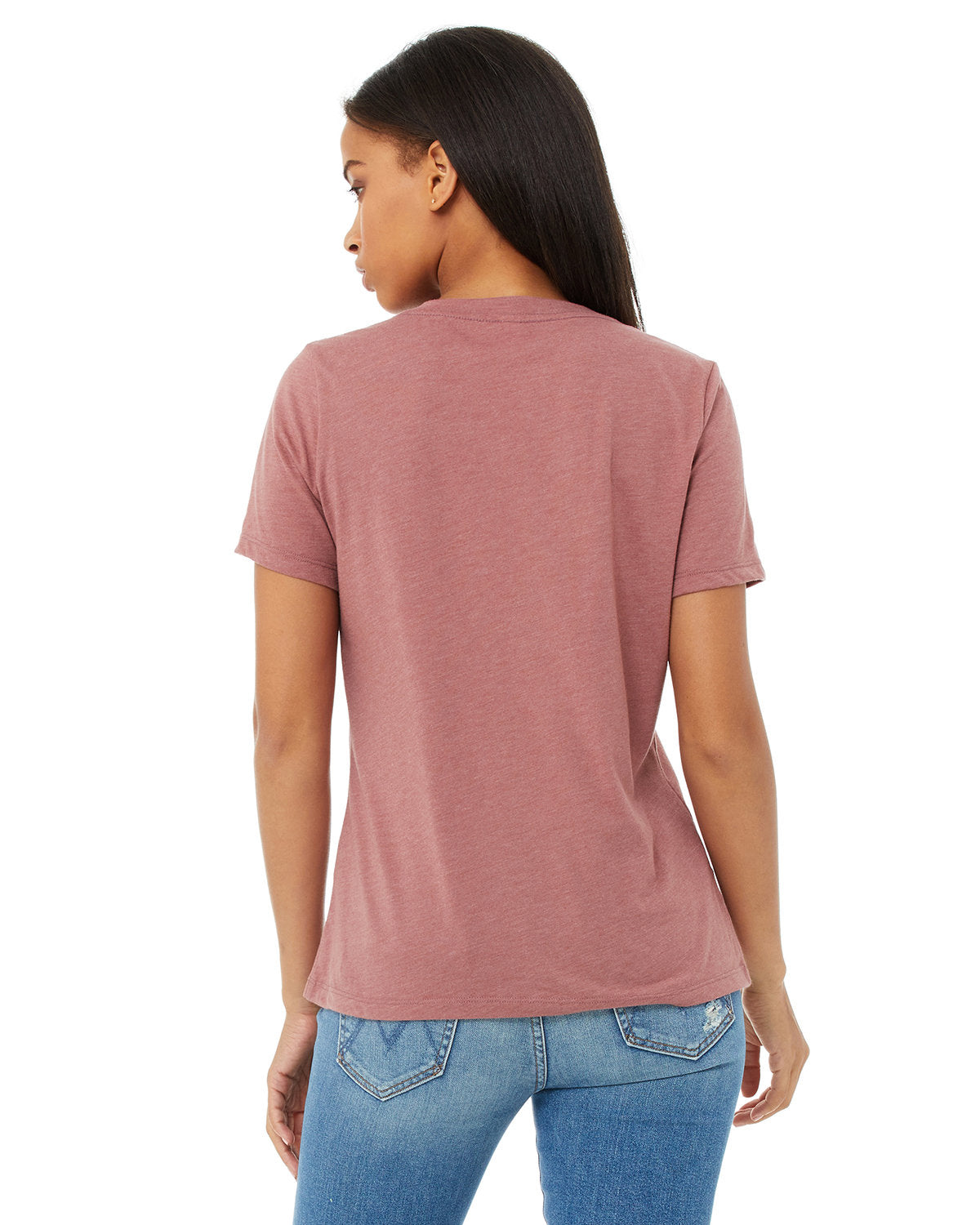 Bella + Canvas 6405 Women's Relaxed Fit V-Neck Jersey T-Shirt - Soft & Comfortable Casual Tee for Everyday Wear, Lounge, and Layering