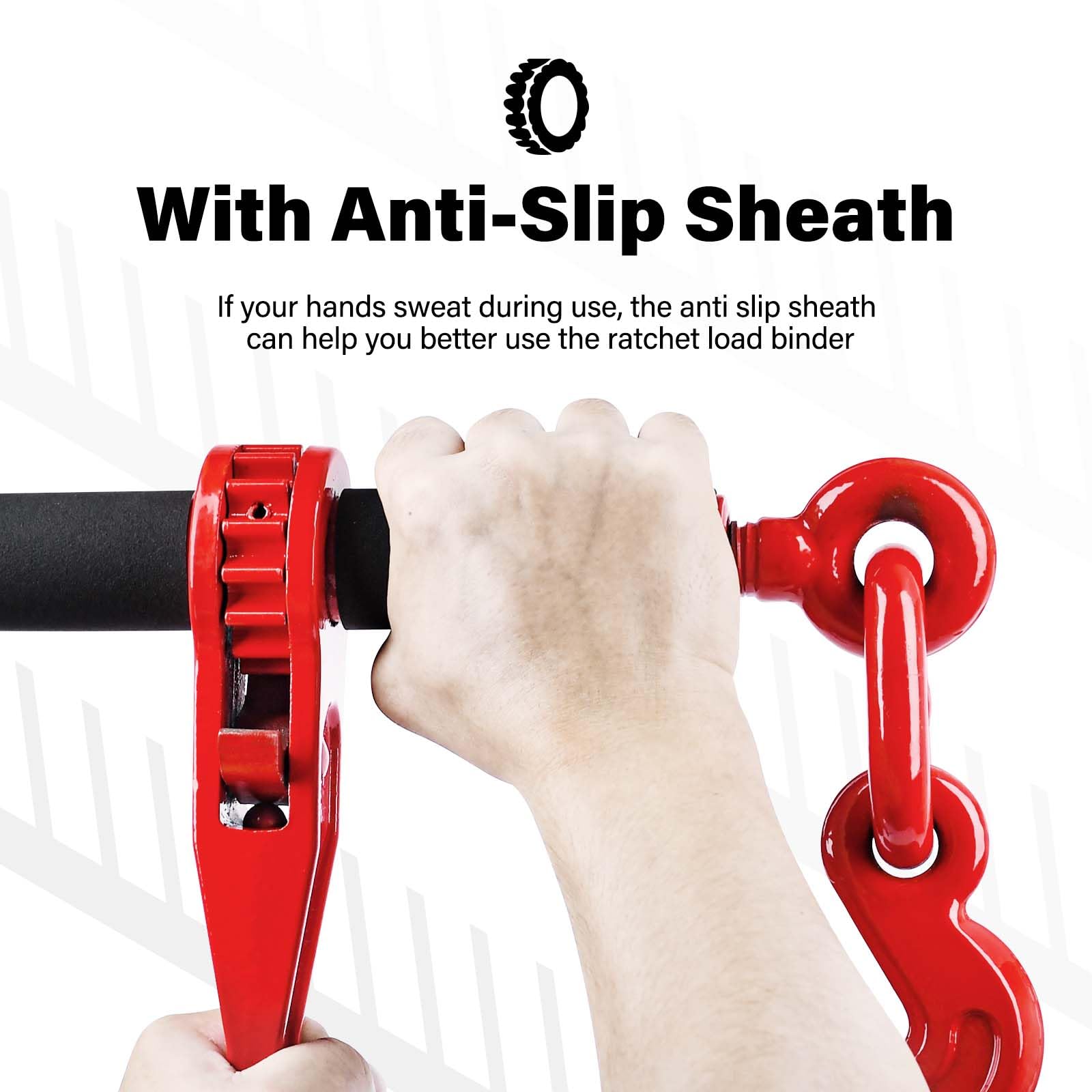 1/4''-5/16'' G80 Ratchet Load Binder Kit with 20ft Transport Chain & Hook - 3,300lbs Working Load for Tie Down, Towing, Cargo Securing & Trucking Applications