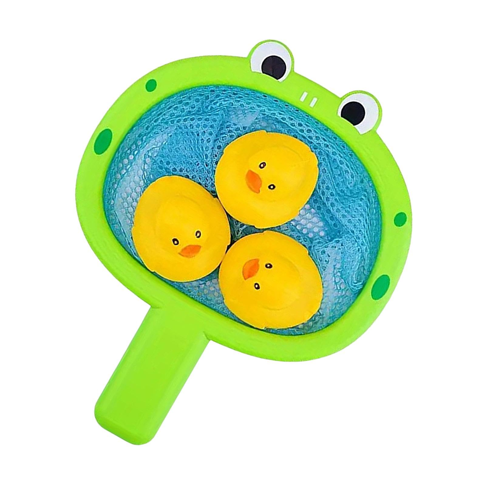 Cartoon Crab Duck Fishing Bath Toy with Net - Interactive Bathtub Fishing Game for Kids - Fun Water Play & Floating Bath Time Toy - Perfect for Toddlers & Preschoolers