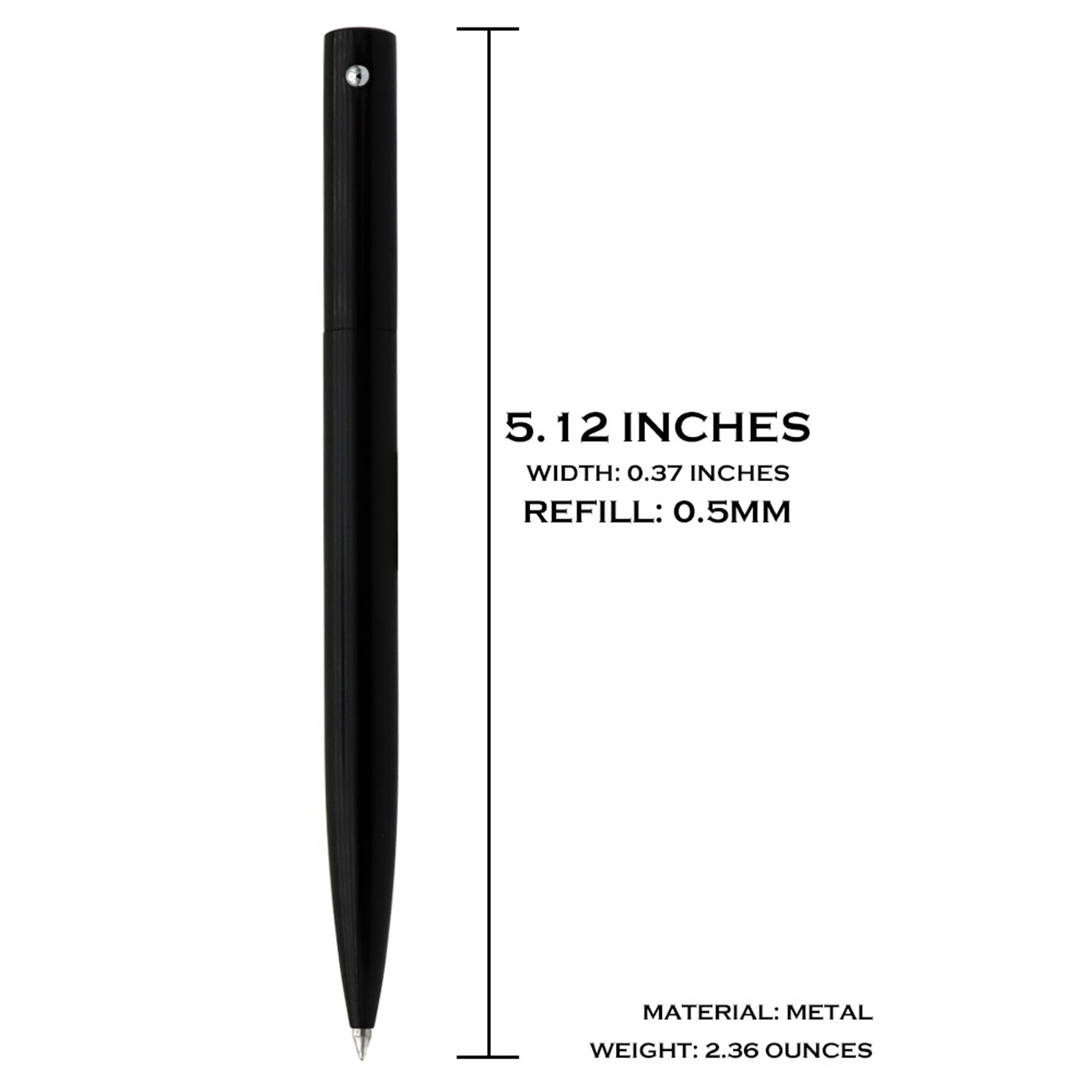 DUNBONG Retractable Metal Gel Pen - 0.5mm Medium Point Ballpoint Pen with Smooth Black Gel Ink - Perfect for Office, School, Journaling & Everyday Writing