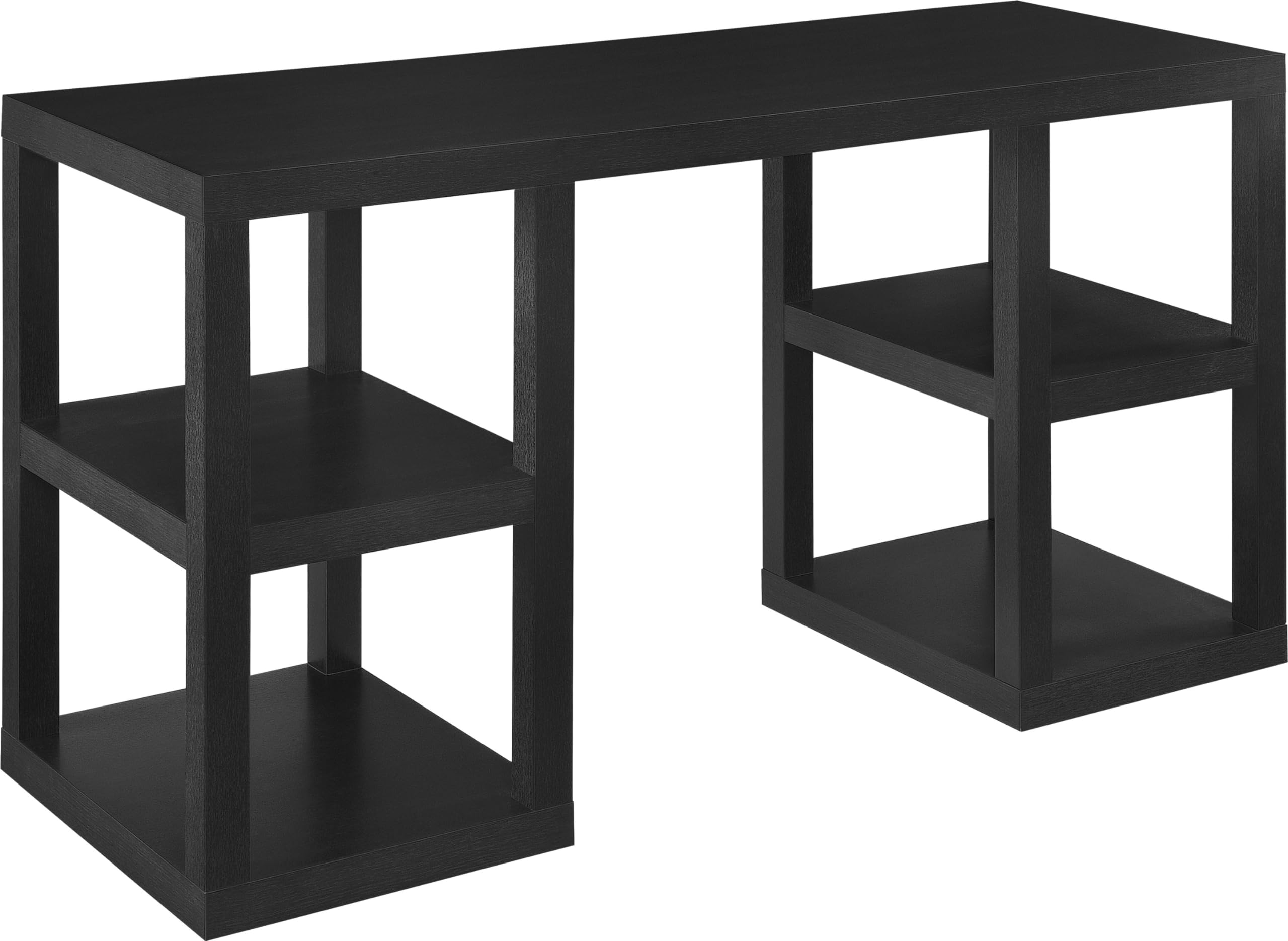 Ameriwood Home Parsons Double Pedestal Computer Desk - Modern Office Desk with Storage Drawers for Home & Workspace | Perfect for Remote Work, Study & Gaming Setup