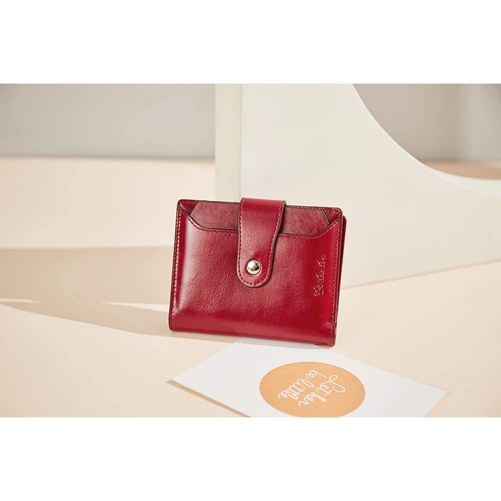BOSTANTEN Women's Leather Handbag Set - Designer Tote, Shoulder & Bucket Bag with RFID Blocking Bifold Wallet (Red) | Perfect for Work, Travel & Everyday Use