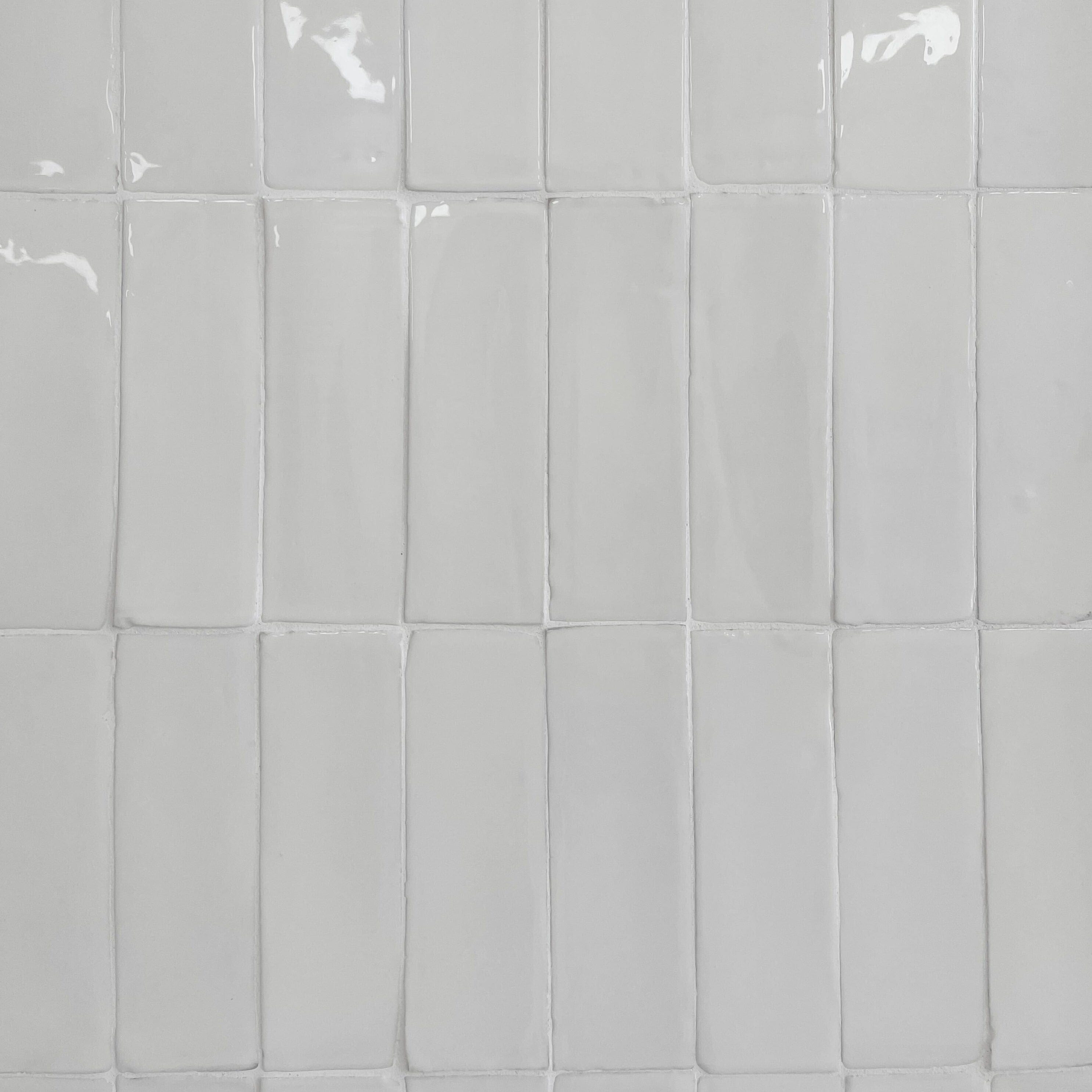 Noosa Gloss Zellige White Tile - Premium Ceramic Wall & Floor Tile for Bathroom, Kitchen Backsplash & Shower Renovation