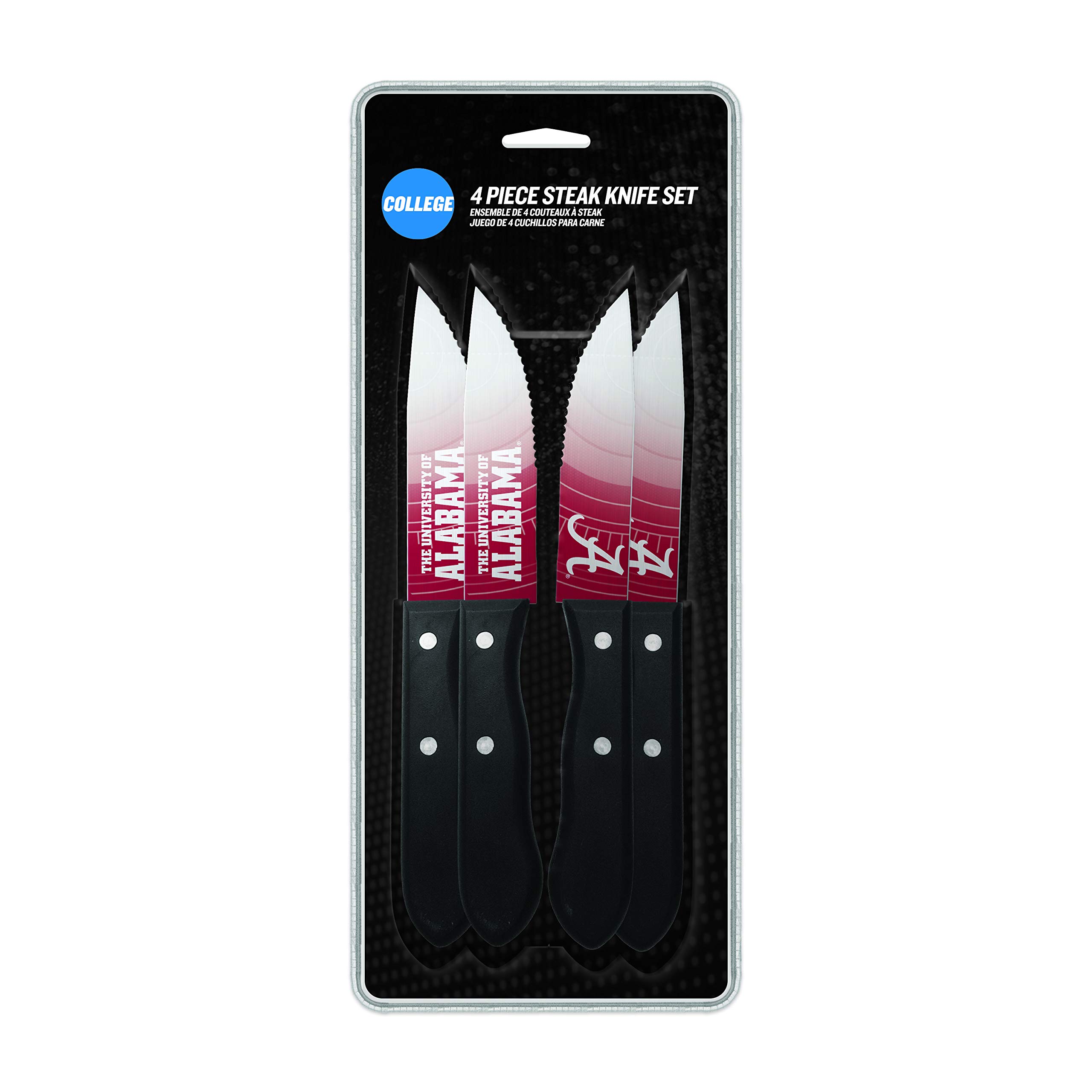 NCAA Steak Knives Set - Unisex Adult College Sports Themed Cutlery for Tailgating, BBQ, and Game Day Parties