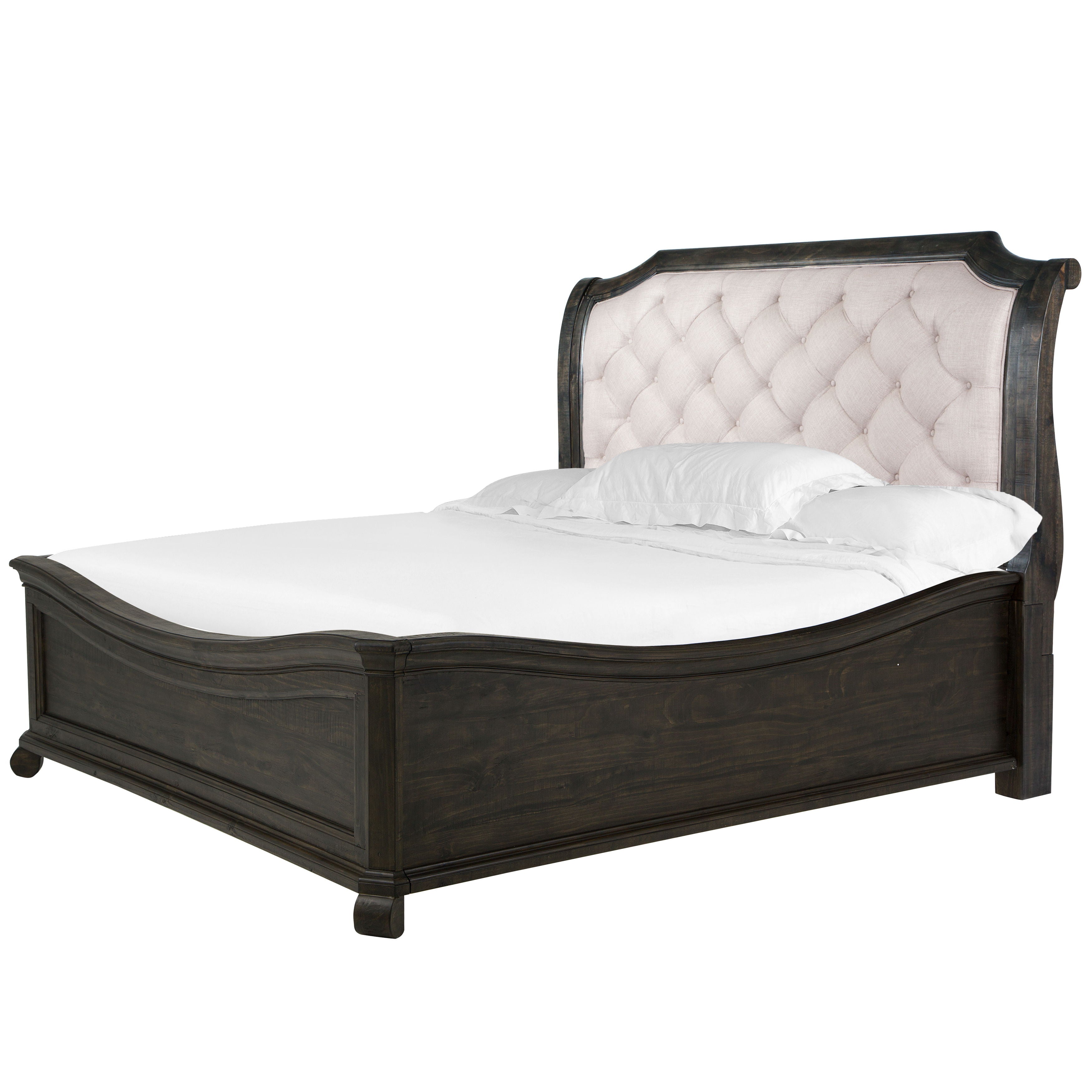 Bellamy Complete Queen Sleigh Bed with Shaped Footboard - Elegant Bedroom Furniture for Master Suite or Guest Room