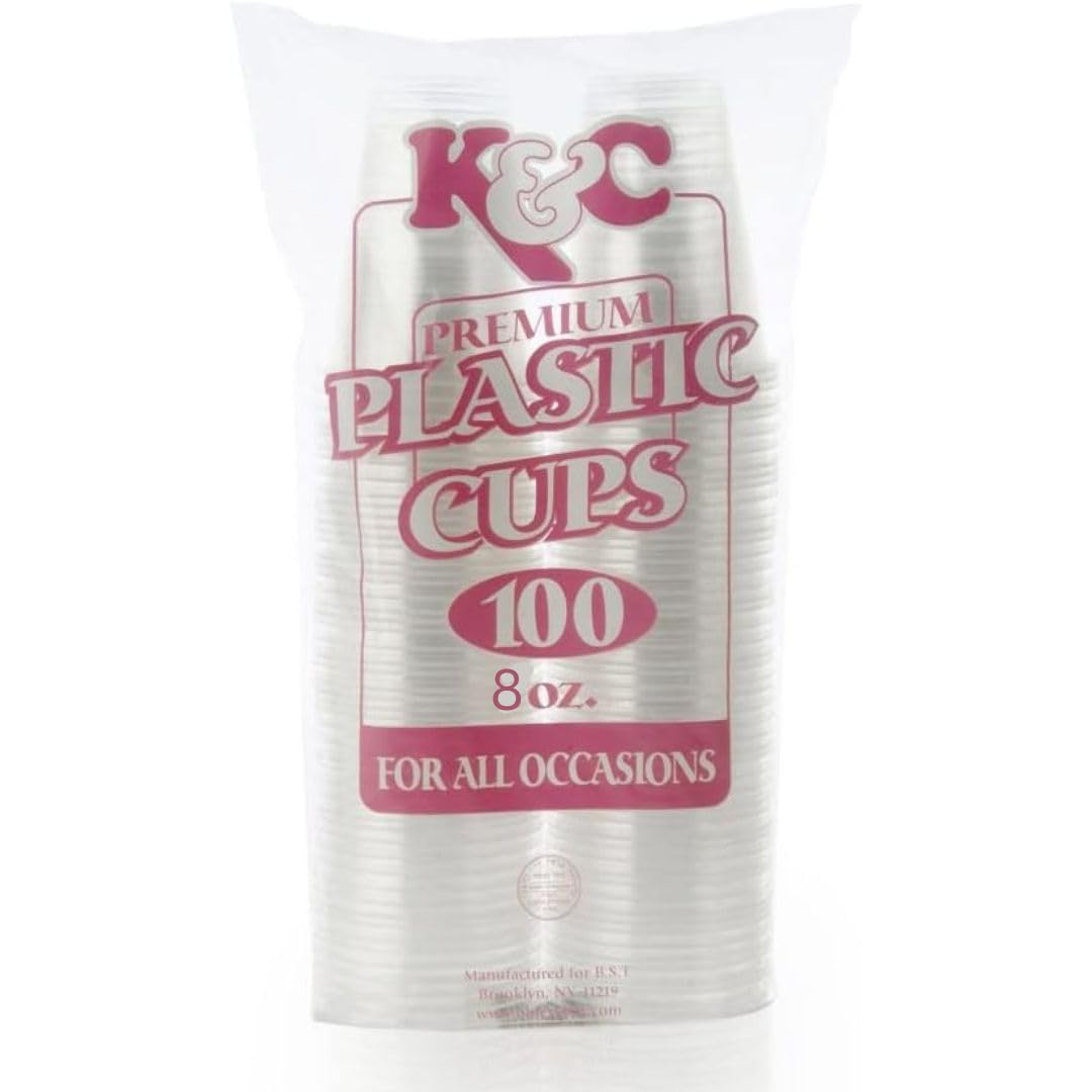 24-Pack 8 oz Clear Plastic Diamond Cups - Elegant Disposable Drinkware for Parties, Weddings, Baby Showers & Celebrations - Durable & Stylish Party Cups for Cocktails, Smoothies & Beverages