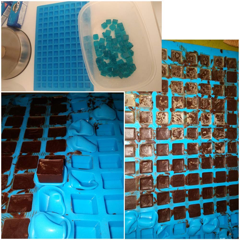 Premium Silicone Candy Molds (2-Pack) - 126 Cavity Mini Square Chocolate Molds for Baking, Gummy Making, Ice Cubes & Pralines | Perfect for DIY Desserts, Party Treats & Holiday Gift Making
