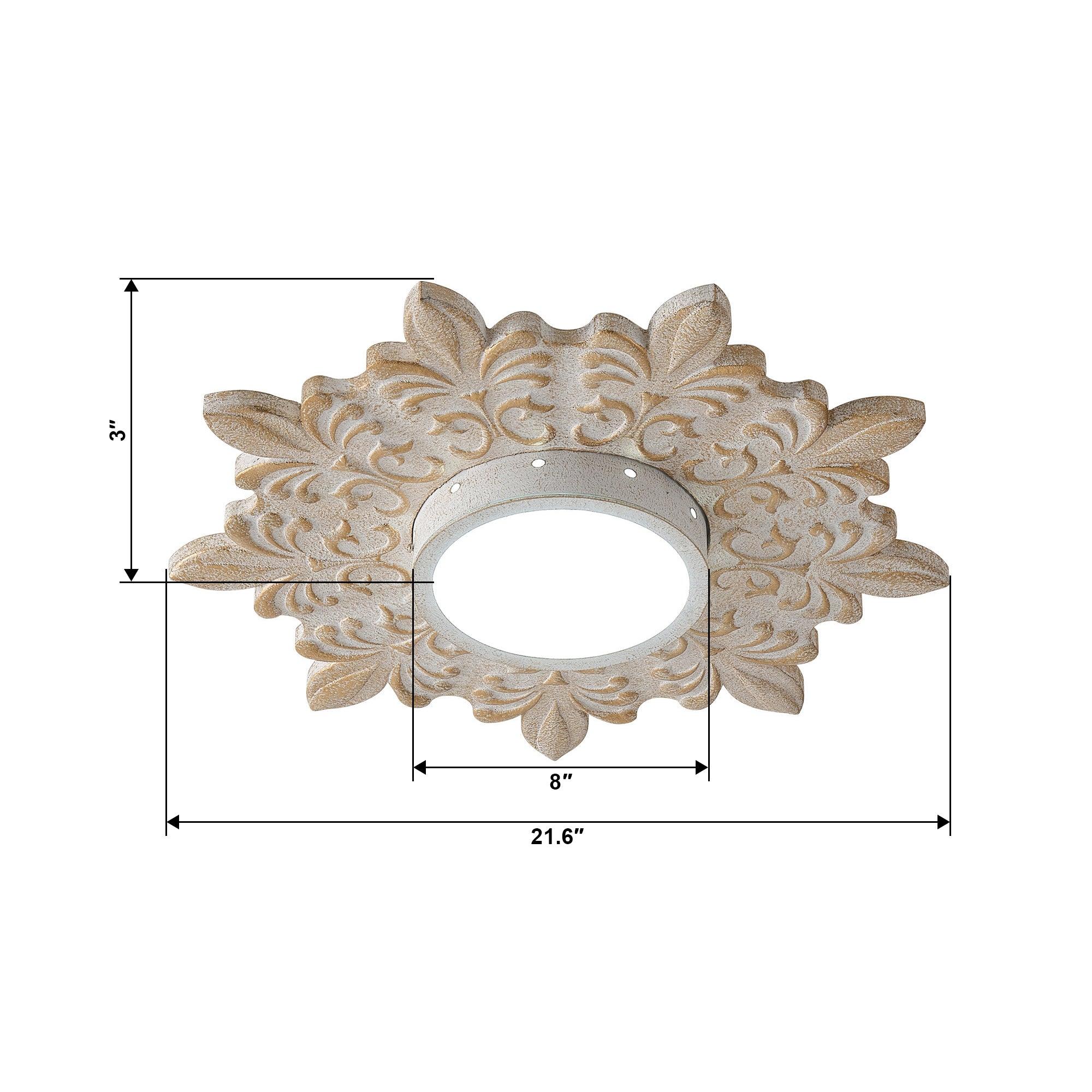 22 Inch White Modern Sunburst Flush Mount LED Ceiling Light - Energy Efficient Dimmable Lighting for Bedroom, Living Room & Hallway