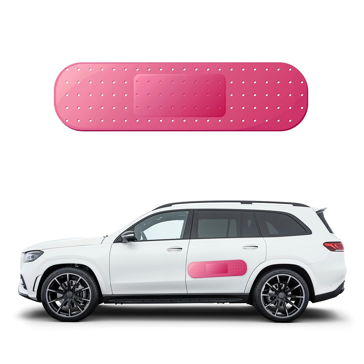 Funny Large Bandage Vinyl Decal for Car - Dent & Scratch Cover Sticker - Giant Bumper Sticker for Truck, SUV, Boat Window - Red Car Accessories for Humor & Protection (Perfect for Covering Dents, Adding Personality to Vehicles, or Prank Gifts)