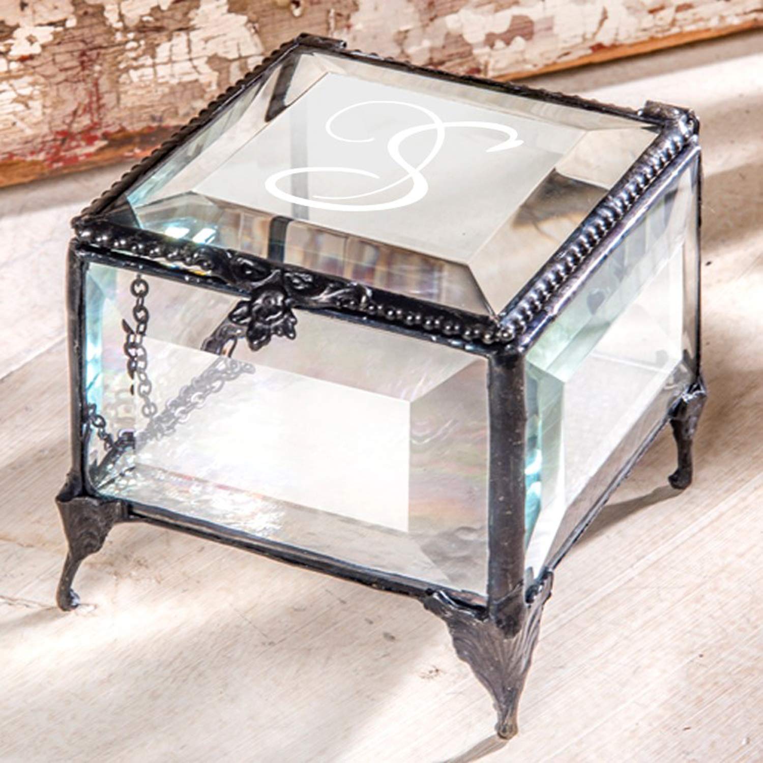 Personalized Glass Jewelry Box - Vintage Vanity Organizer for Gifts & Decor