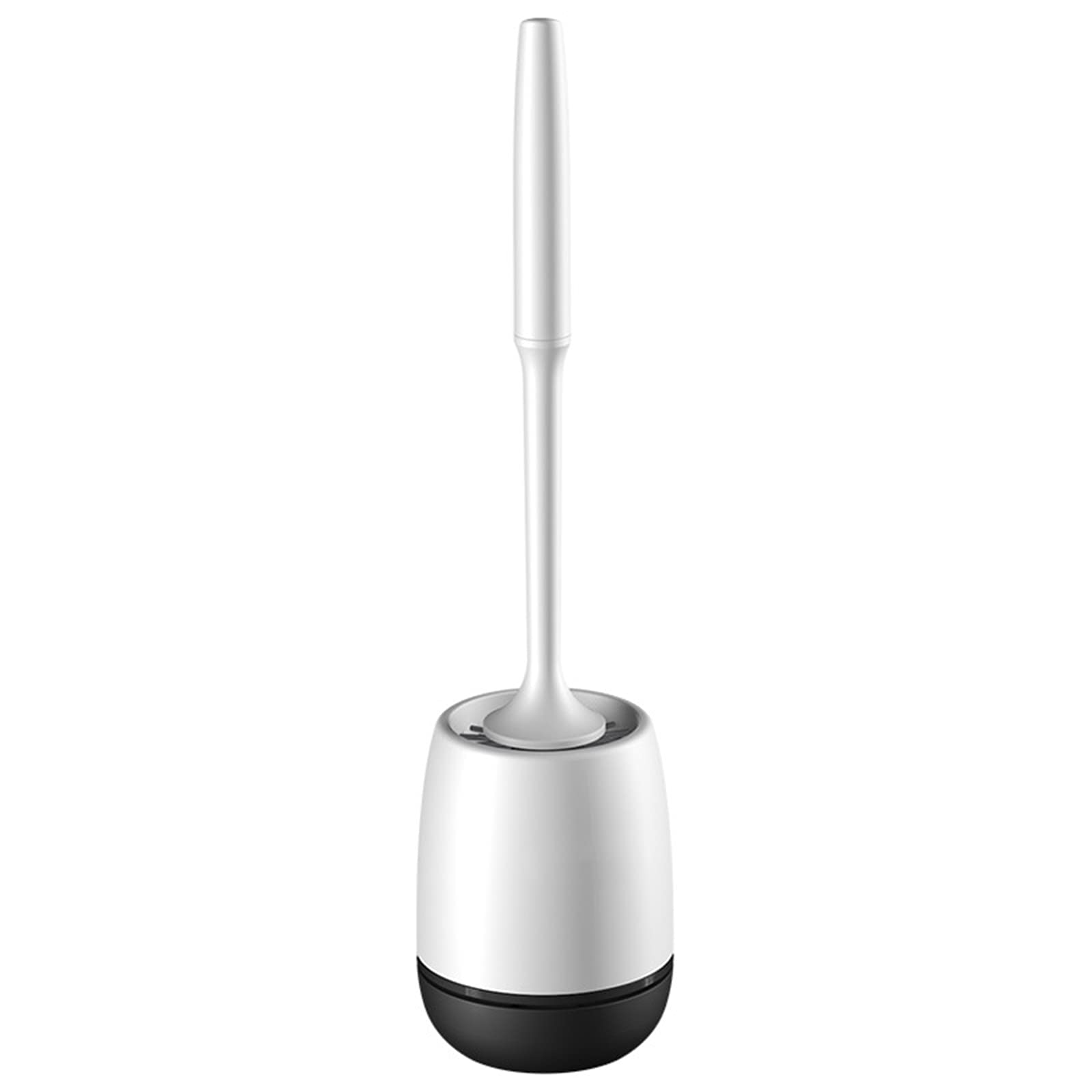 ZZSF Silicone Toilet Brush with Holder - Non-Slip Long Handle for Deep Cleaning | Flexible Bathroom Cleaning Tool | Wall Mountable Black Toilet Brush Set - Perfect for Home, Apartment & RV Bathrooms