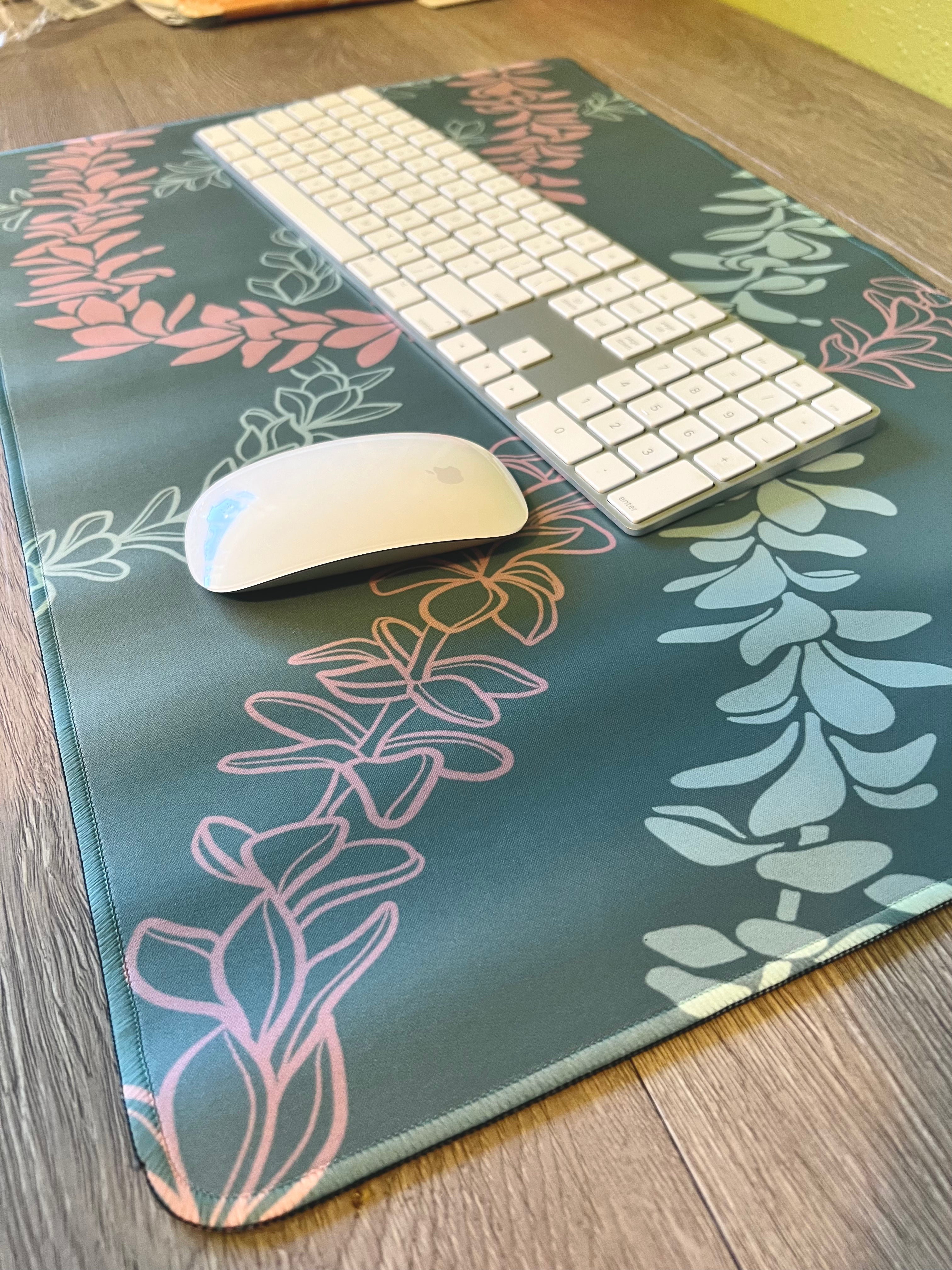 Groovy Pua Melia Large Desk Mat - Non-Slip Mouse Pad & Keyboard Cover for Office, Gaming & Home Workspace