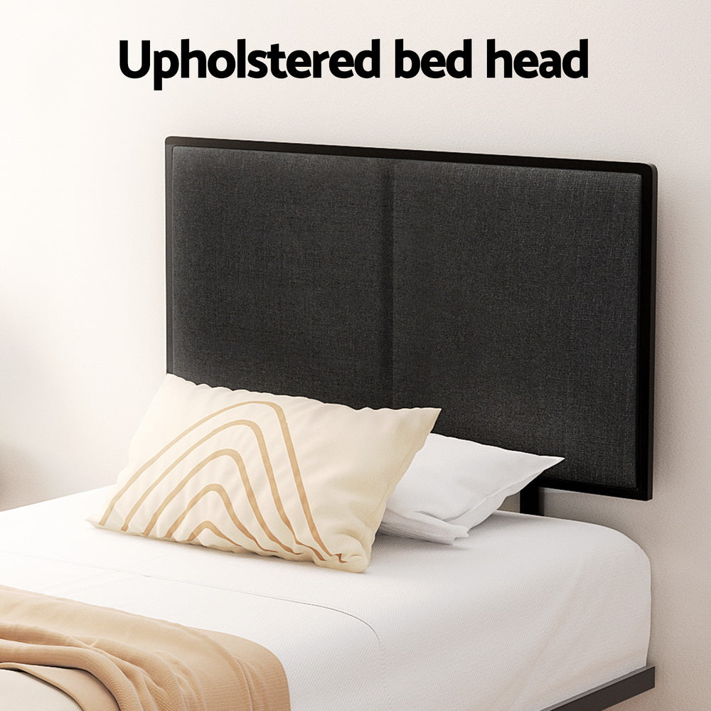 Kembla Metal King Single Bed Frame - Sturdy Black Steel Platform Bed for Adults & Teens | Perfect for Small Rooms, Dorms & Guest Bedrooms