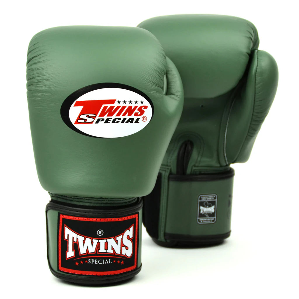Premium TWINS GLOVES - Genuine Leather Work Gloves with Hook & Loop Closure, Olive Green - Ideal for Construction, Gardening & Outdoor Activities