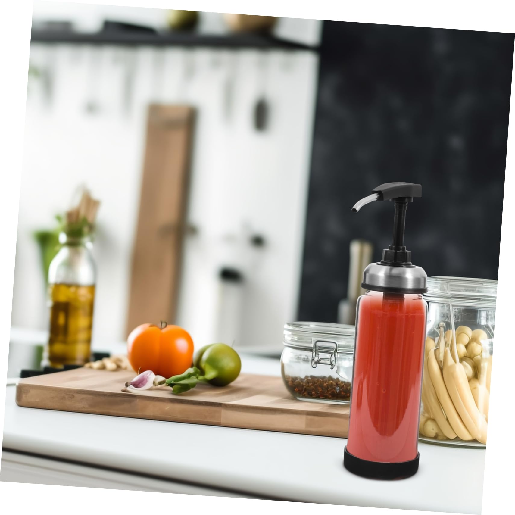 DOITOOL 300ml Leakproof Glass Sauce Pump Bottle - Olive Oil Dispenser, Condiment Container for Kitchen, Ketchup, Mustard & Sauces - Perfect for Restaurants, Home Cooking & Salad Dressing