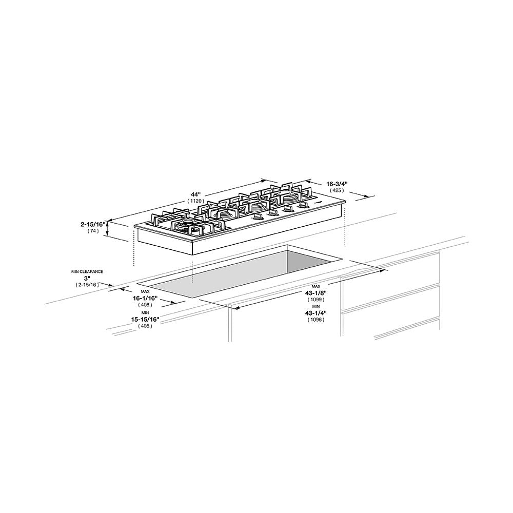 Fulgor Milano 42 Inch 400 Series 4 Burner Gas Cooktop - Stainless Steel (F4GK42S1) for Professional Home Kitchen Cooking