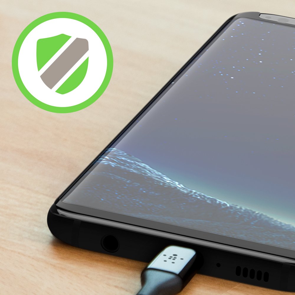 Belkin ScreenForce Tempered Glass Screen Protector for Samsung Galaxy S8+ - Edge to Edge Coverage, Anti-Scratch, Bubble-Free Installation - Perfect for Daily Protection & Gaming