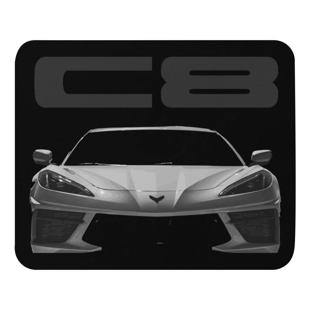 2022-2023 Chevrolet Corvette C8 Racing Car Mouse Pad - Non-Slip Rubber Base Gaming Mousepad for PC Laptop Desk - Perfect for Corvette Fans, Gamers & Office Use