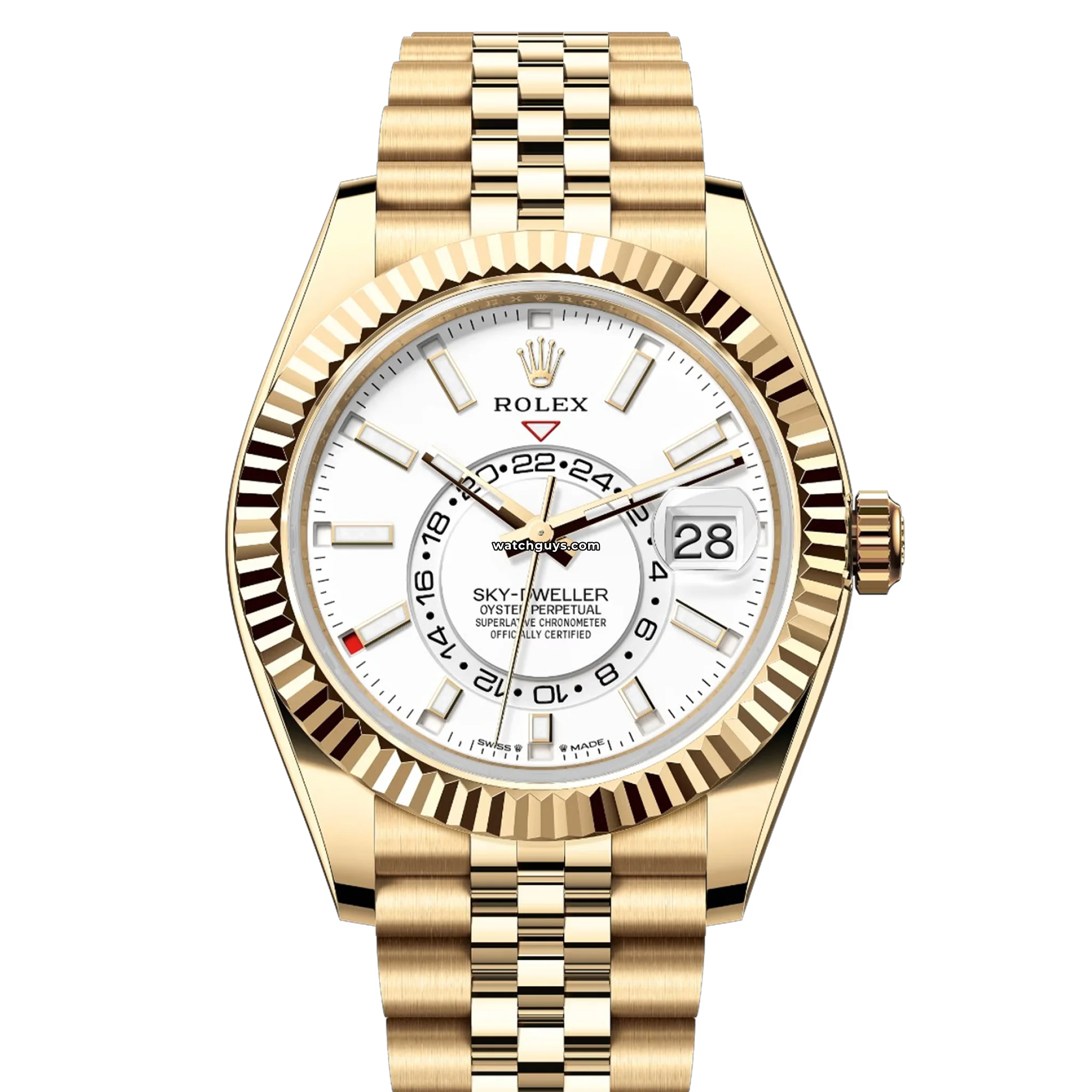 Rolex Sky-Dweller 336938 White Gold Jubilee Bracelet Watch - Luxury Timepiece for Business Travel & Formal Occasions