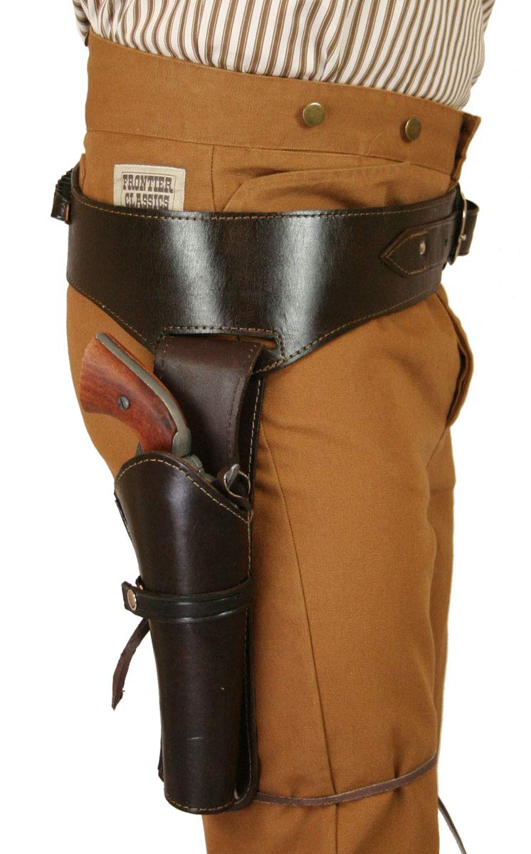 Historical Emporium .44/.45 Cal Long Right Hand Western Gun Belt & Holster Set - Plain Leather for Cowboy Action Shooting & Reenactments