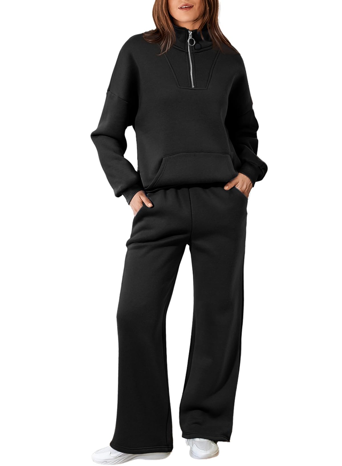 Aleumdr Women's 2-Piece Matching Sweatsuit Set - Zip Up Hoodie & Joggers Lounge Wear for Casual Outfits, Gym, Yoga, and Home Comfort