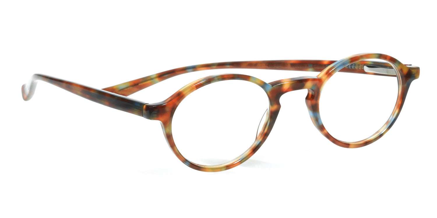 Board Stiff Narrow Color 16 Spotty Blue Tortoise Front and Temples Glasses - Stylish Eyewear for Reading, Working & Everyday Use