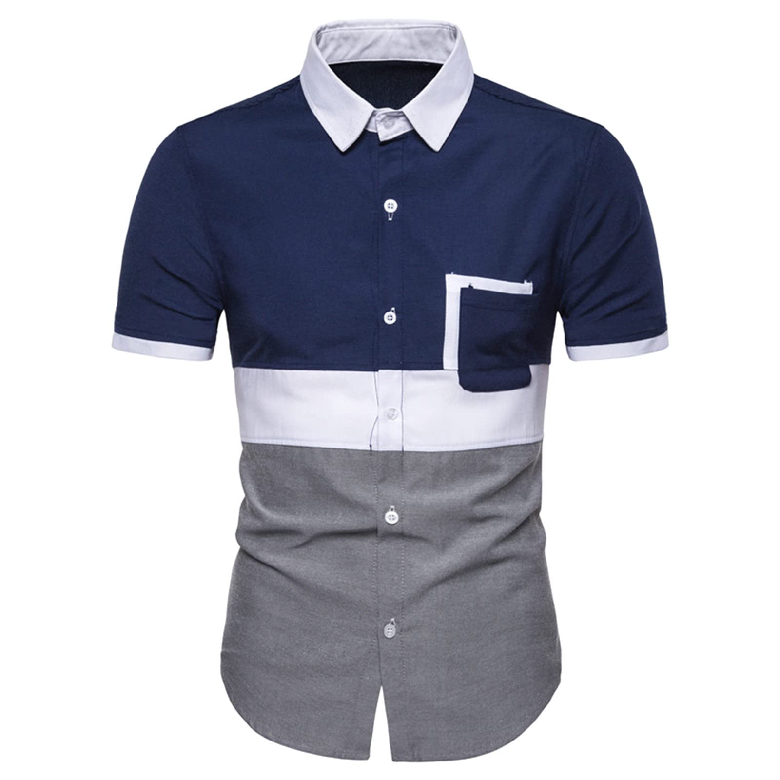 Men's Casual Short Sleeve Button Up Dress Shirts - Tropical Printed Poplin Shirt for Summer, Beach & Holiday Wear - Plus Size Available - Breathable & Comfortable Tee for Office, Party & Vacation Outfits