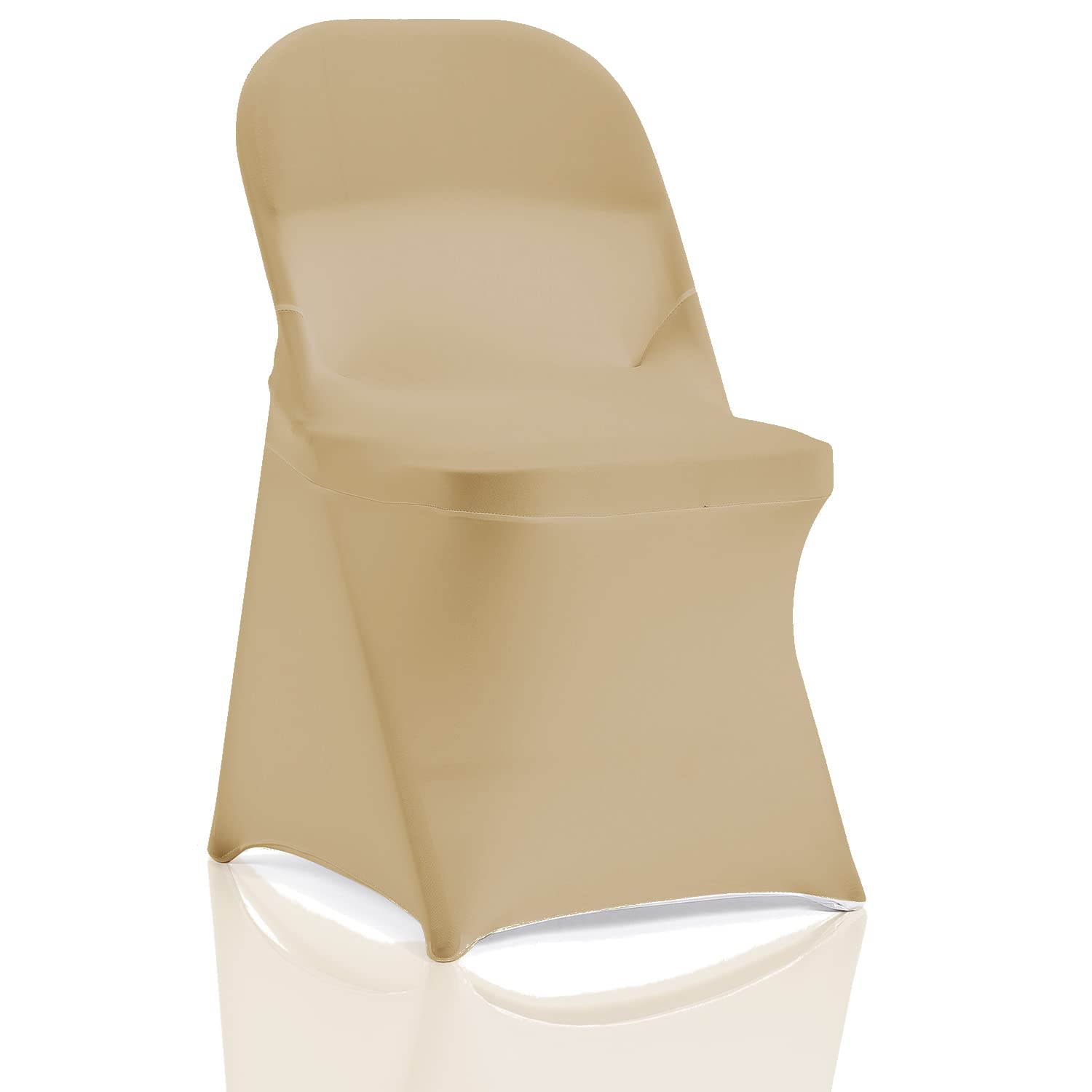 20 PCS Champagne Stretch Spandex Chair Slipcovers - Elastic Dining Room Chair Covers Protector for Wedding, Banquet, Party & Home Decor | Fits Folding Chairs, Perfect for Indoor Events & Special Occasions
