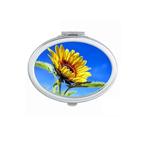 DIYthinker Sunflower Blue Sky Sunshine Mirror - Portable Foldable Double-Sided Makeup Mirror with Stand (Perfect for Travel, Home Vanity & Professional Makeup Artists)
