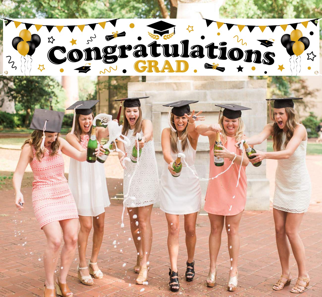 2024 Graduation Banner - Outdoor Party Decorations & Backdrop Sign for Grad Congrats - Perfect for Class of 2024 Celebrations, Photo Booths & Yard Decor